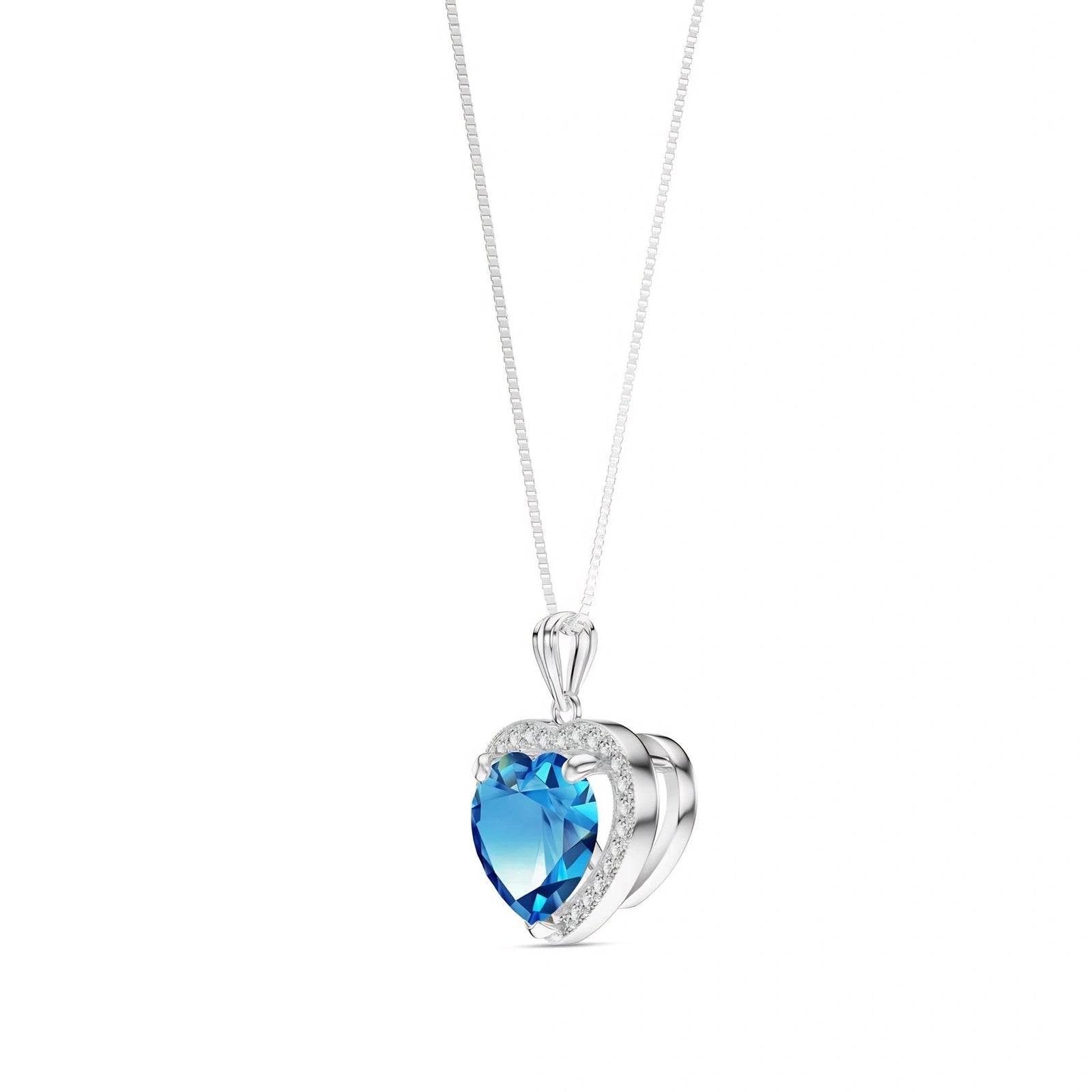 White Gold Diamond & Blue Topaz — Filiberta