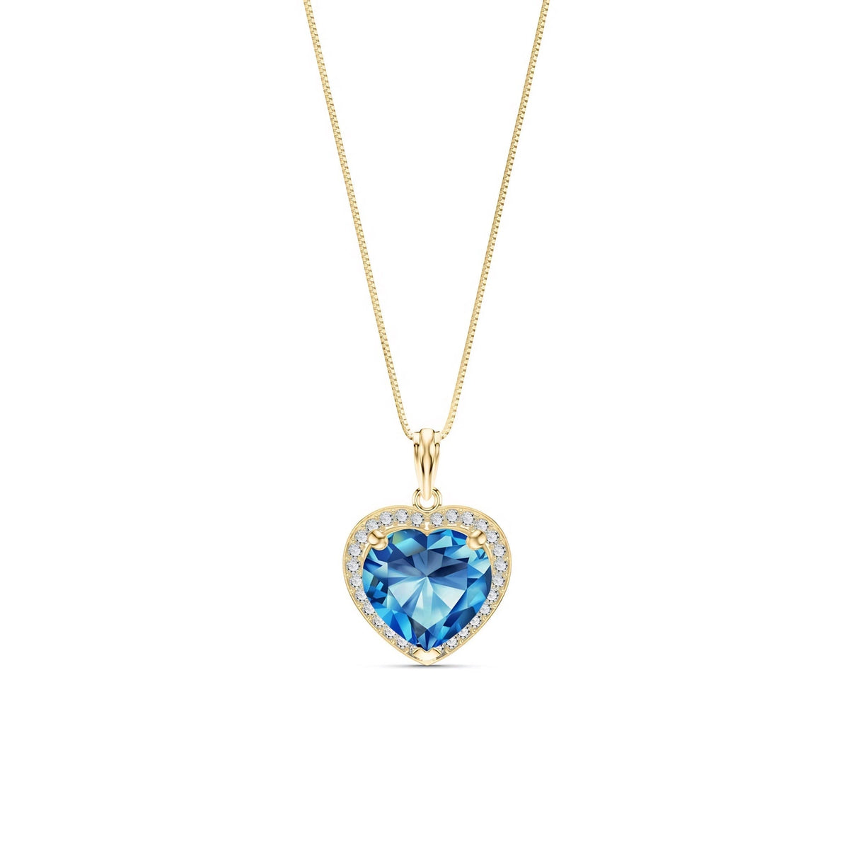 Yellow Gold Diamond & Blue Topaz — Filiberta