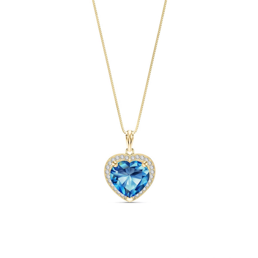 Yellow Gold Diamond & Blue Topaz — Filiberta