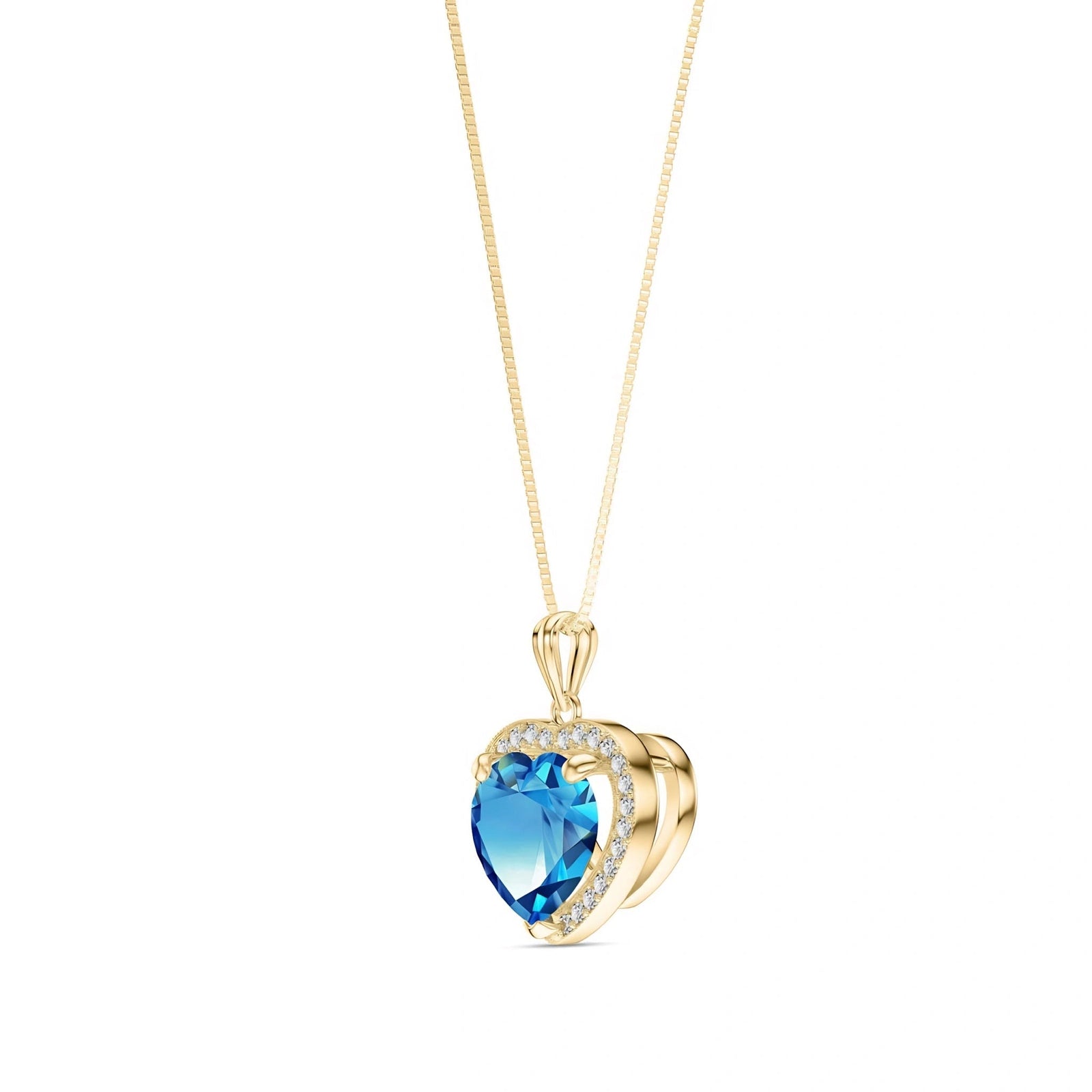 Yellow Gold Diamond & Blue Topaz — Filiberta