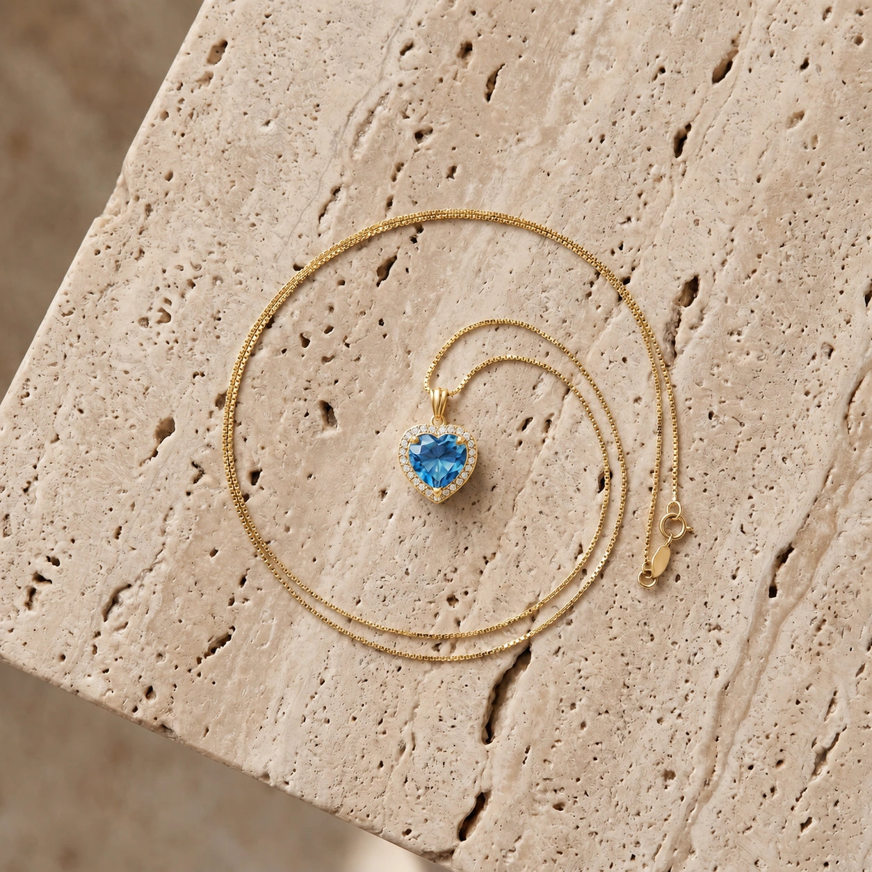 Yellow Gold Diamond & Blue Topaz — Filiberta