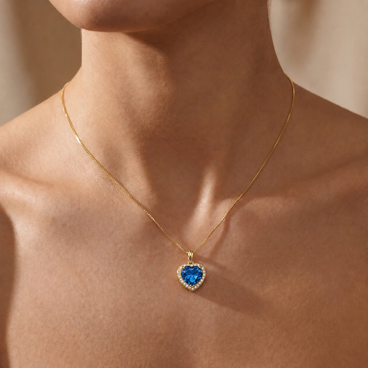 Yellow Gold Diamond & Blue Topaz — Filiberta