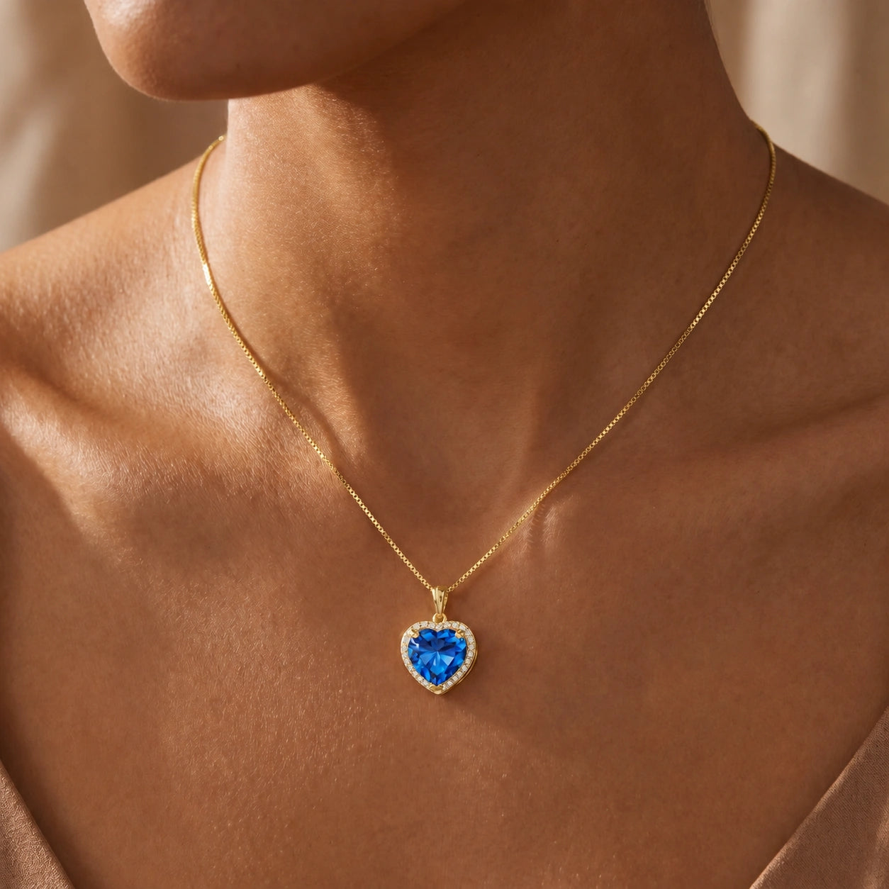Yellow Gold Diamond & Blue Topaz — Filiberta