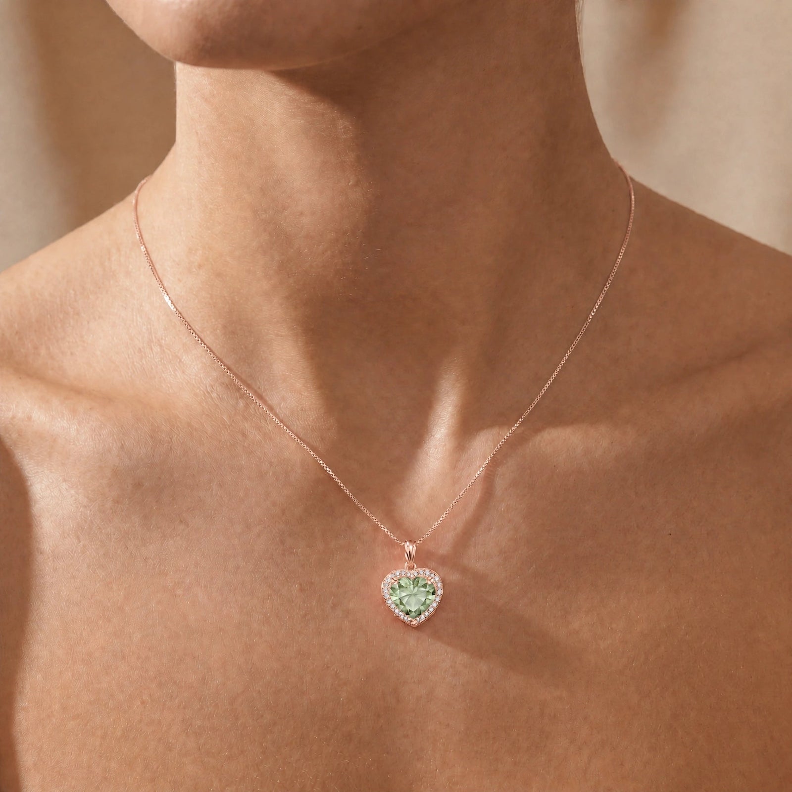 Rose Gold Green Amethyst & Diamond — Filiberta