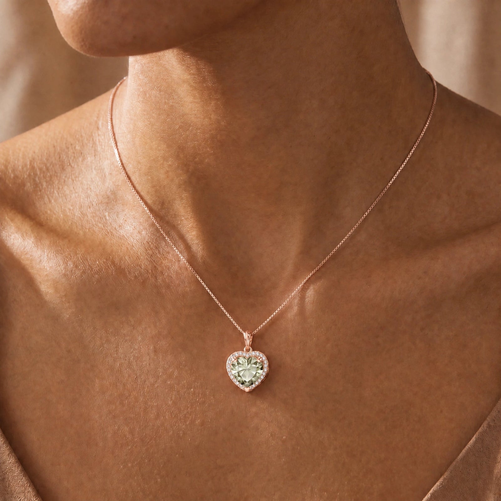 Rose Gold Green Amethyst & Diamond — Filiberta