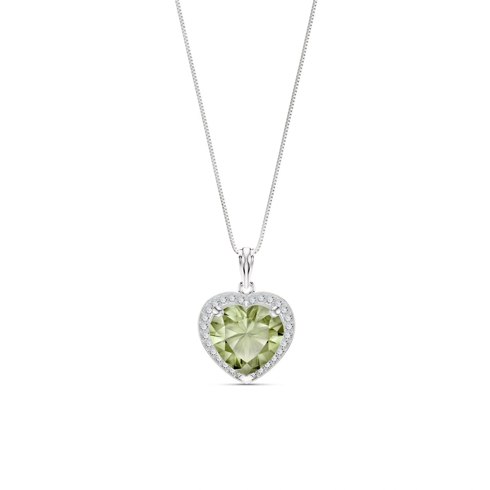 White Gold Green Amethyst & Diamond — Filiberta