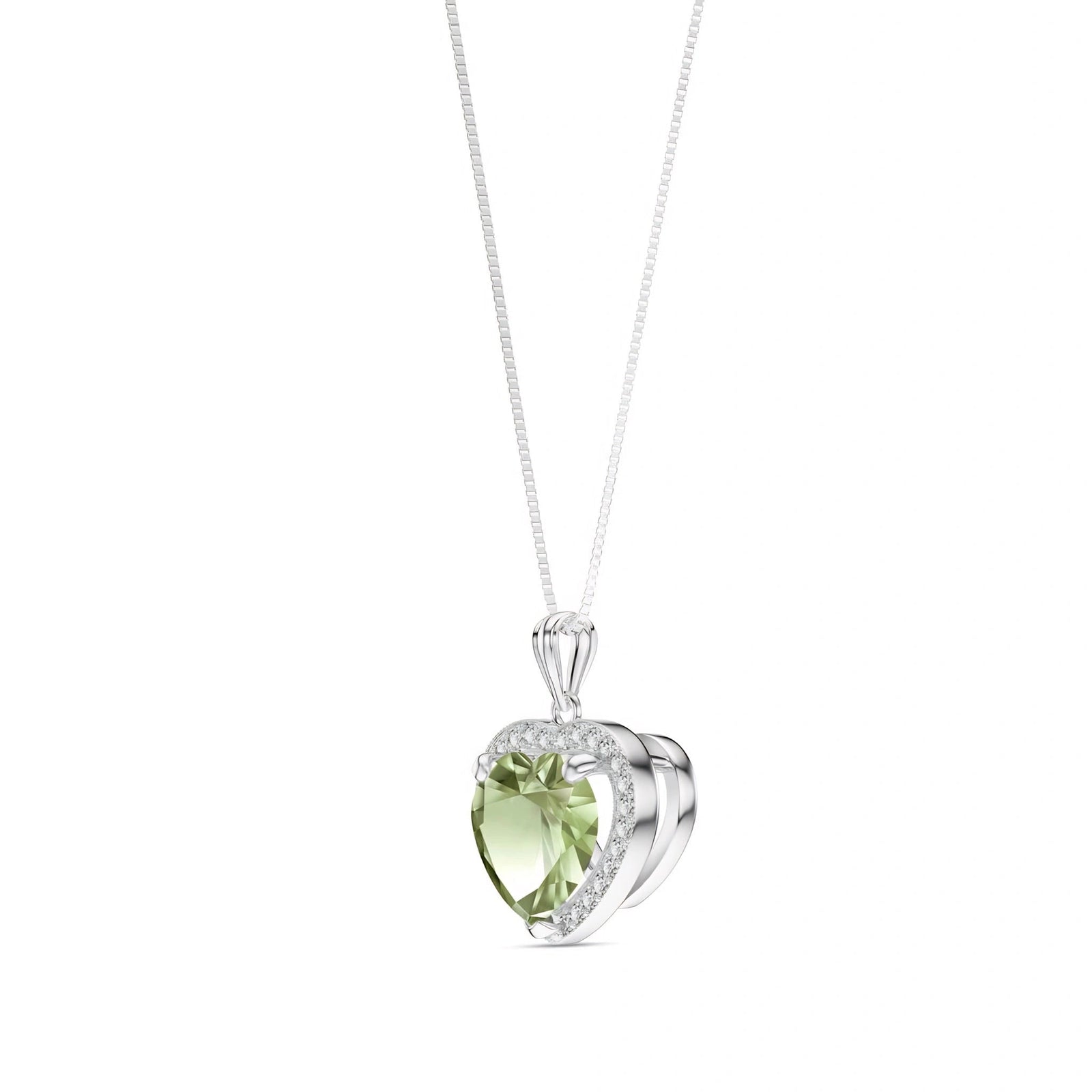 White Gold Green Amethyst & Diamond — Filiberta