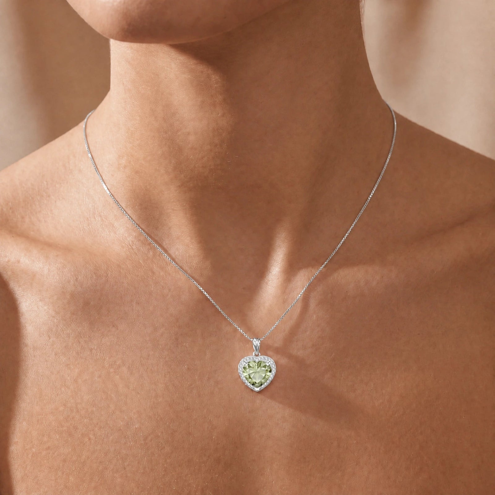 White Gold Green Amethyst & Diamond — Filiberta