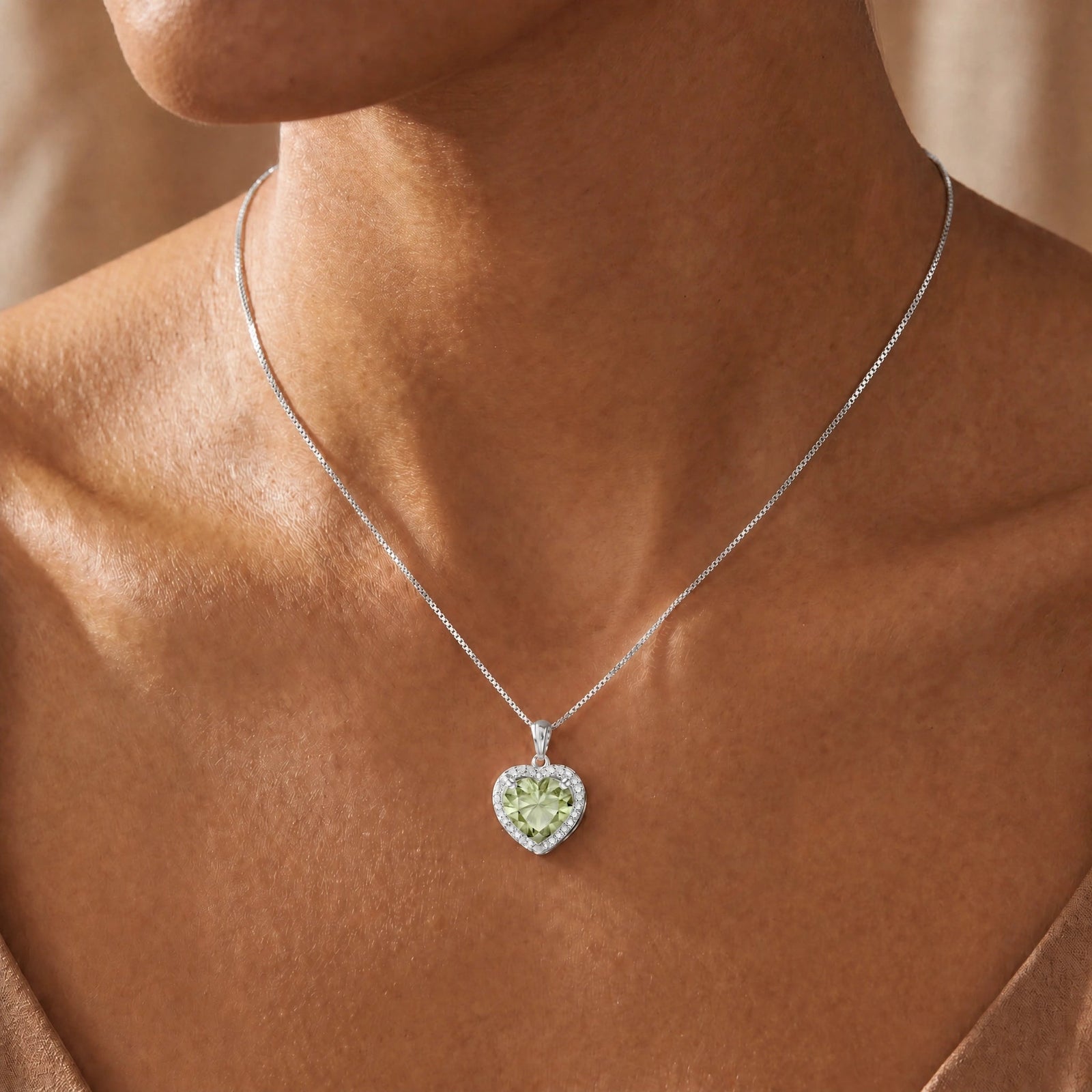 White Gold Green Amethyst & Diamond — Filiberta