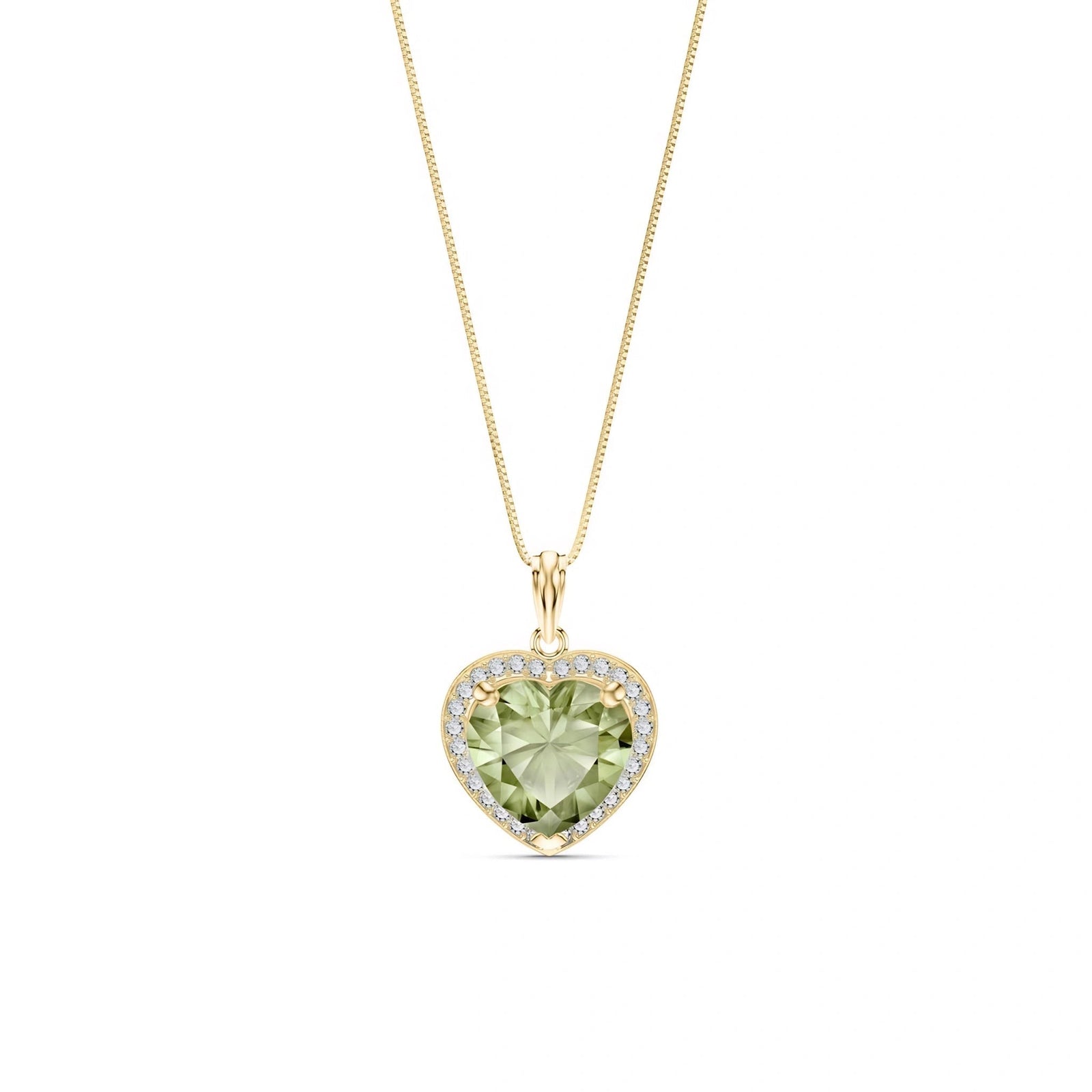 Yellow Gold Green Amethyst & Diamond — Filiberta