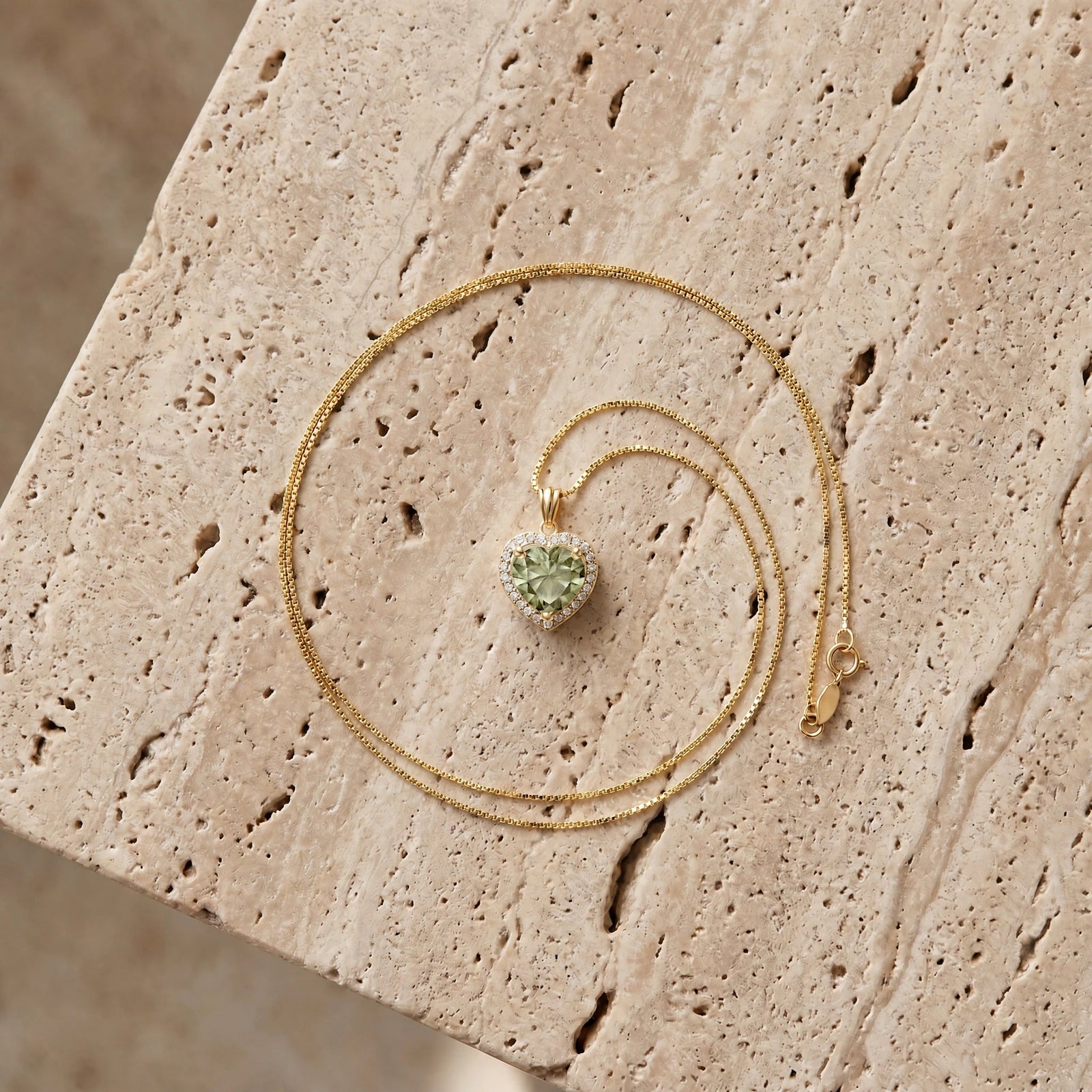 Yellow Gold Green Amethyst & Diamond — Filiberta