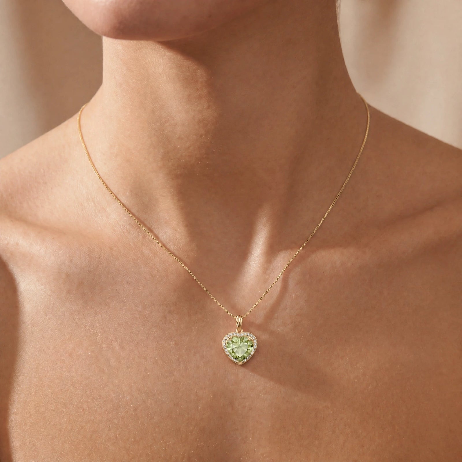Yellow Gold Green Amethyst & Diamond — Filiberta