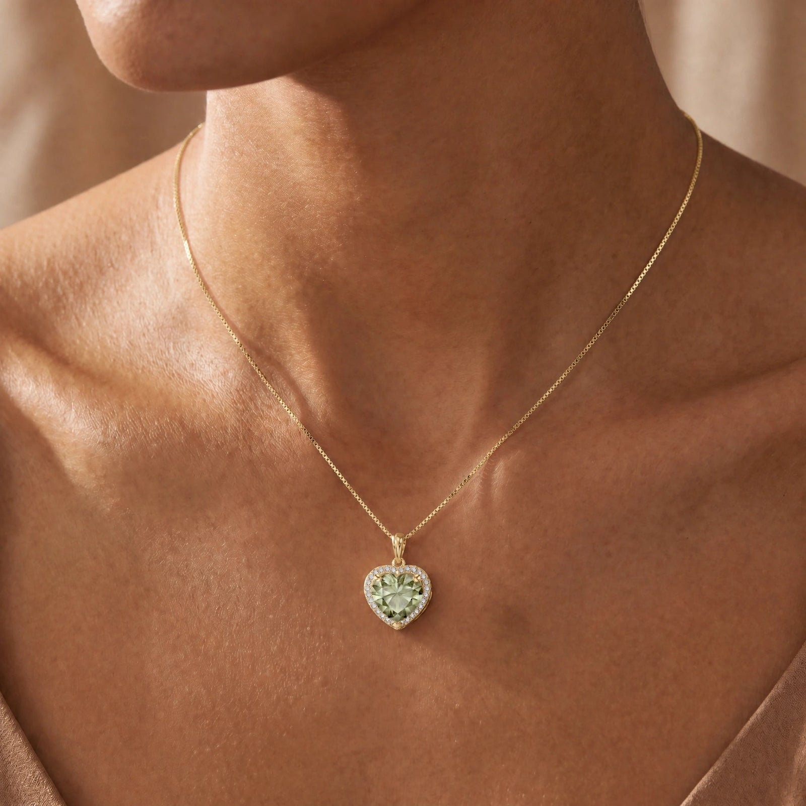 Yellow Gold Green Amethyst & Diamond — Filiberta