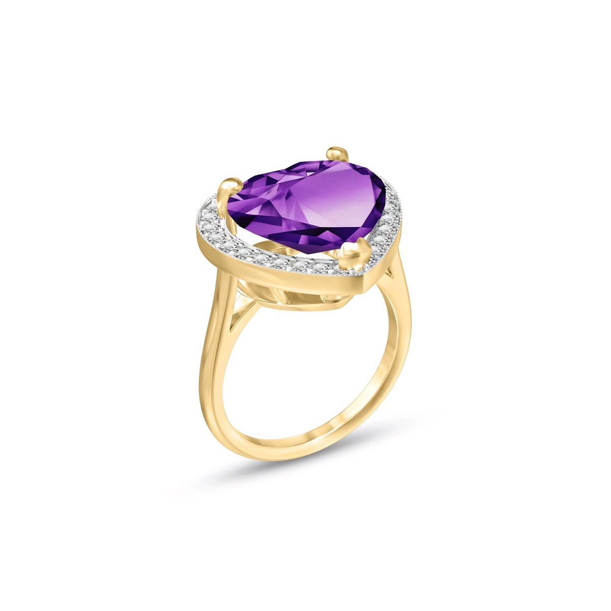 Yellow Gold Amethyst & Diamond — Filippa