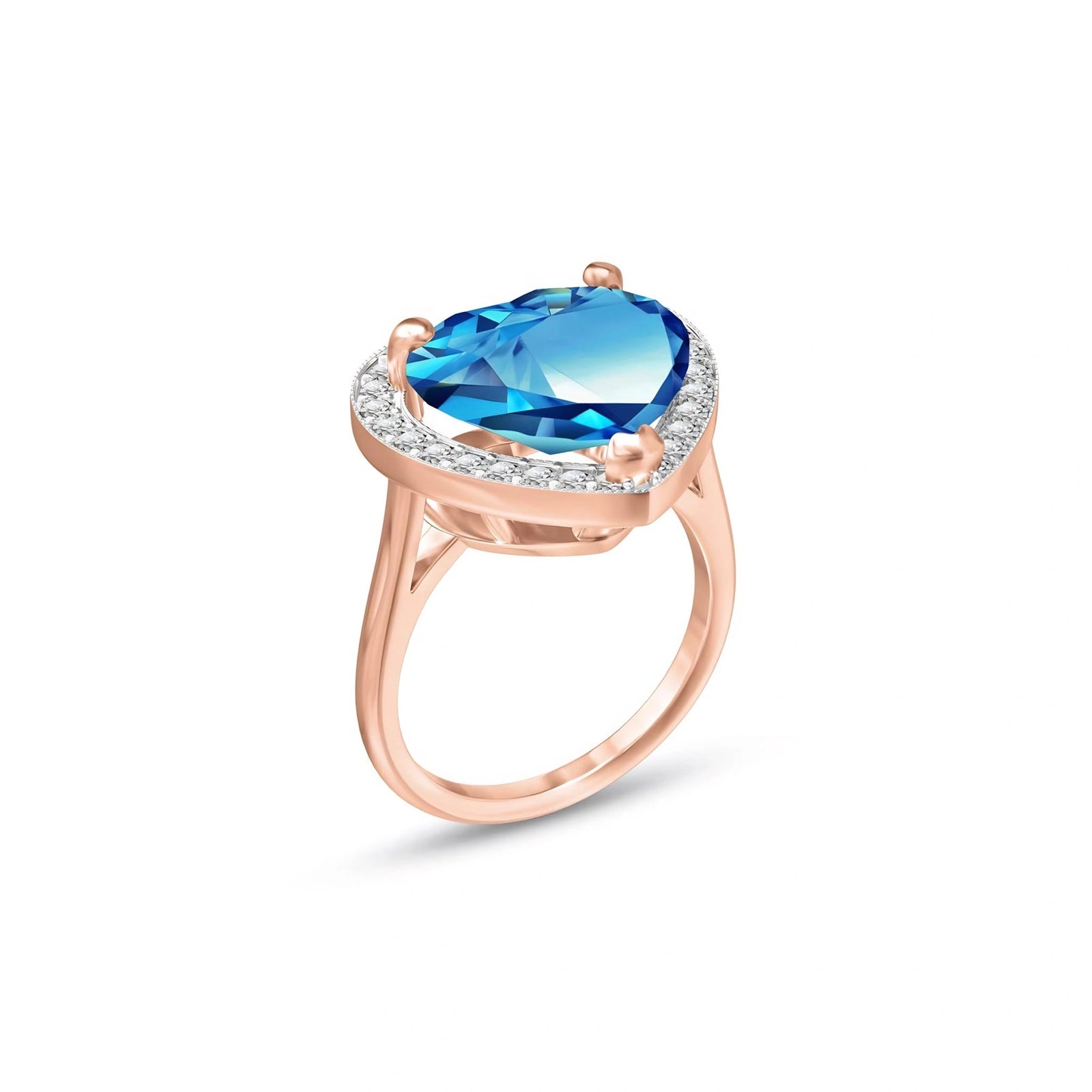 Rose Gold Blue Topaz & Diamond — Filippa