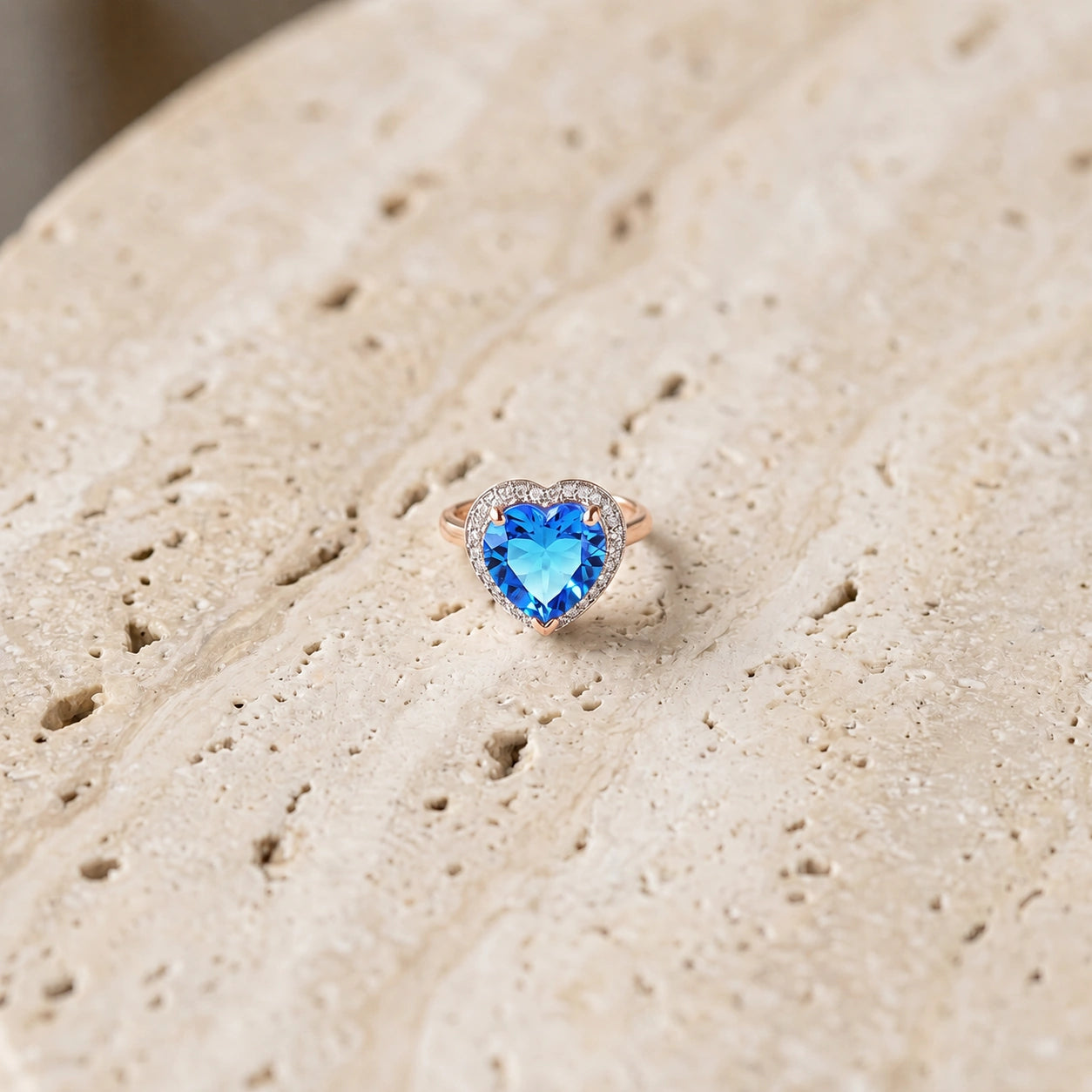 Rose Gold Blue Topaz & Diamond — Filippa