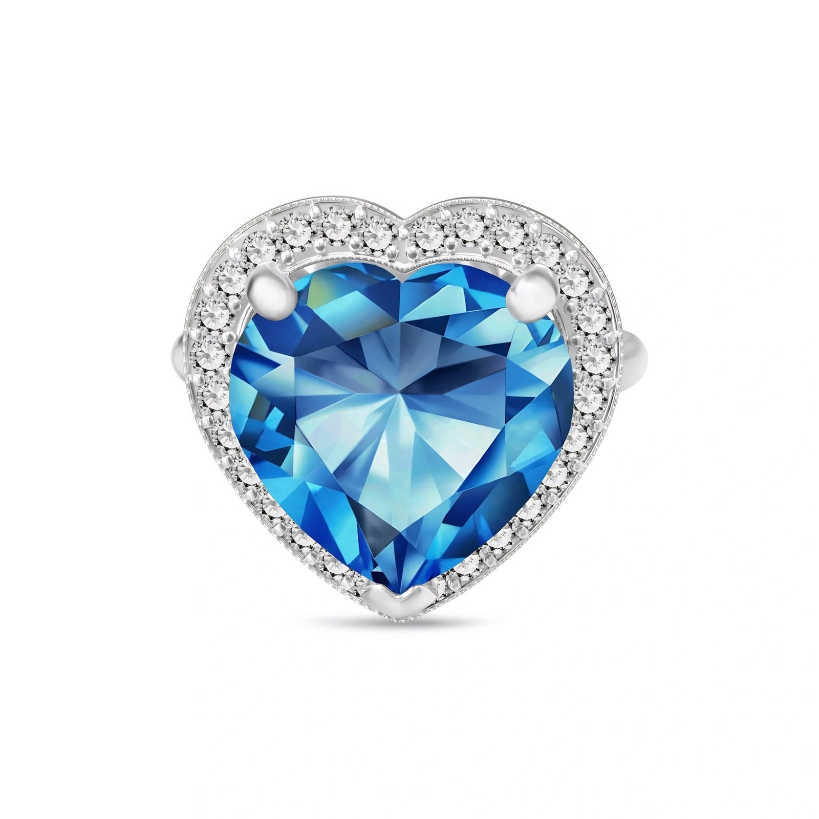 White Gold Blue Topaz & Diamond — Filippa
