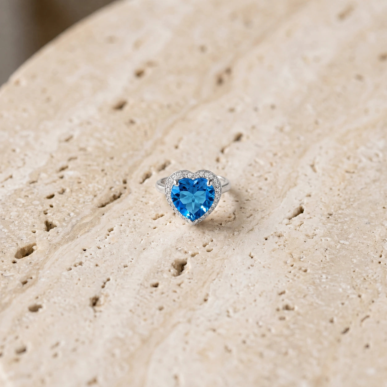 White Gold Blue Topaz & Diamond — Filippa