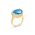 Yellow Gold Blue Topaz & Diamond — Filippa