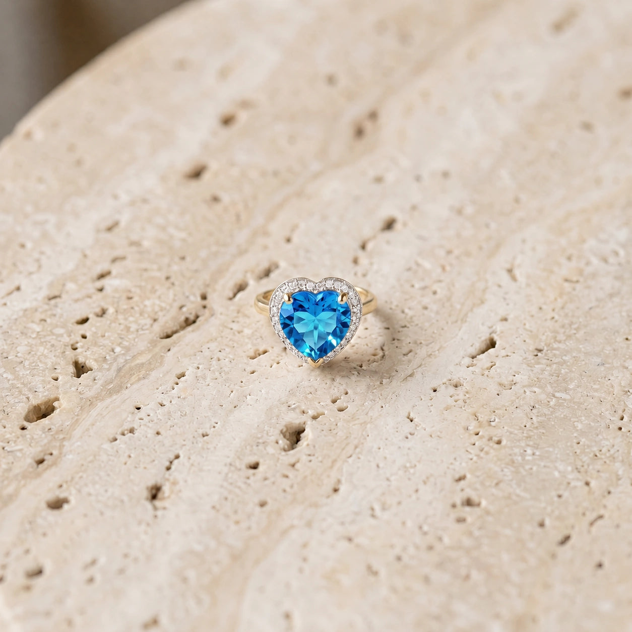Yellow Gold Blue Topaz & Diamond — Filippa