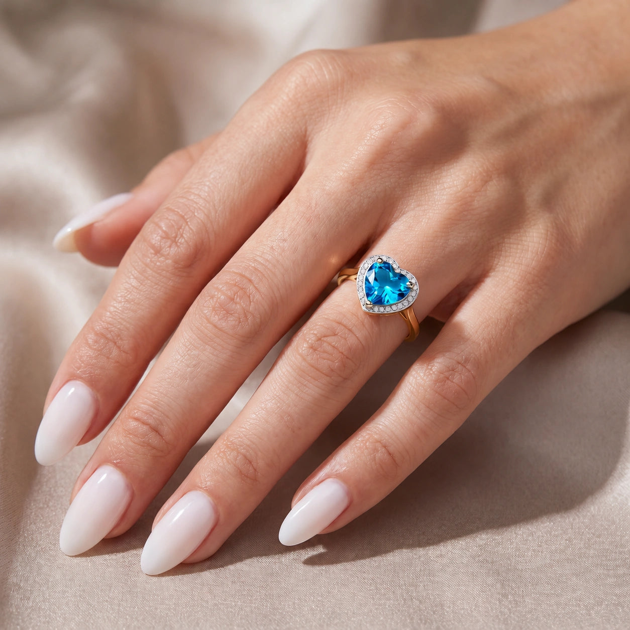 Yellow Gold Blue Topaz & Diamond — Filippa