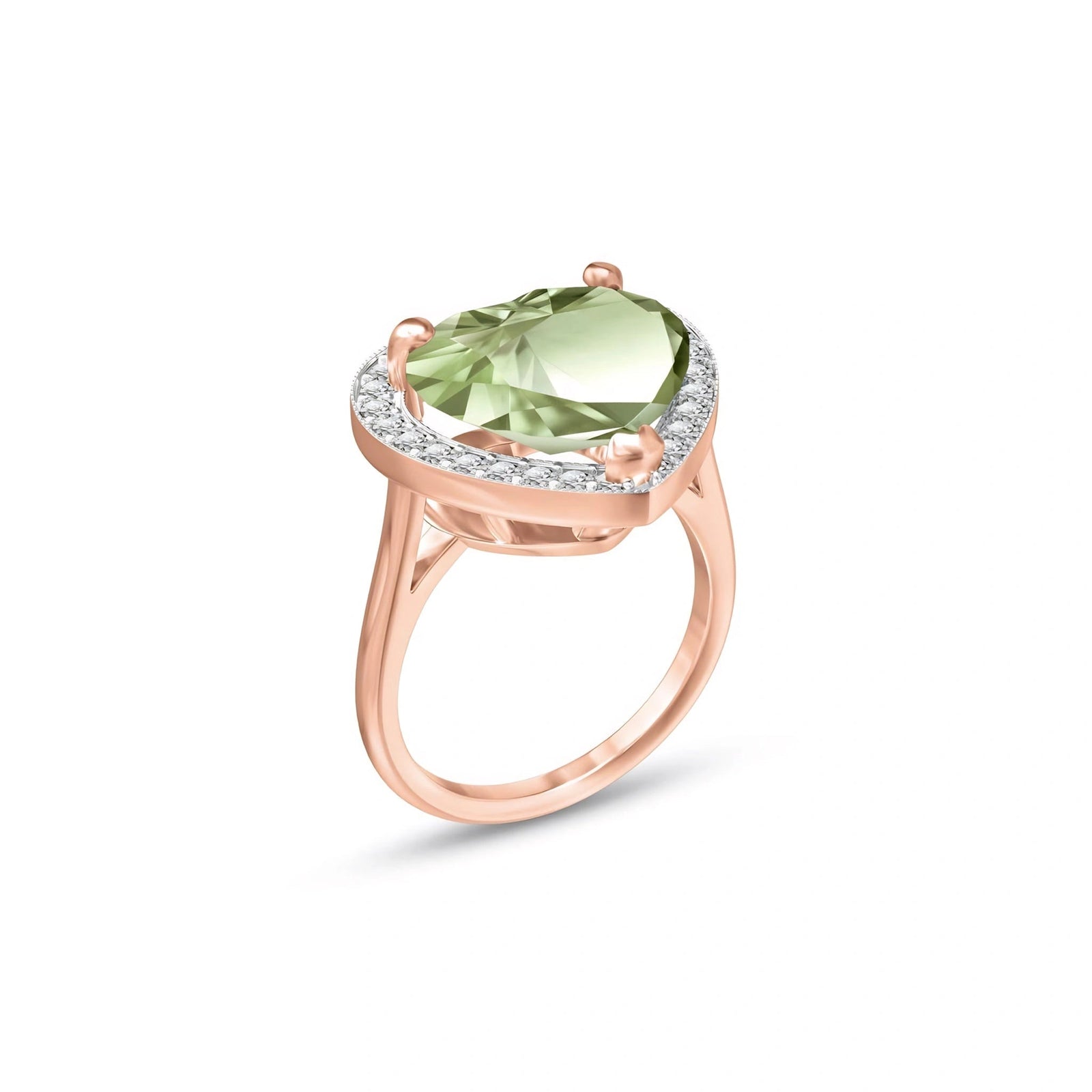 Rose Gold Green Amethyst & Diamond — Filippa