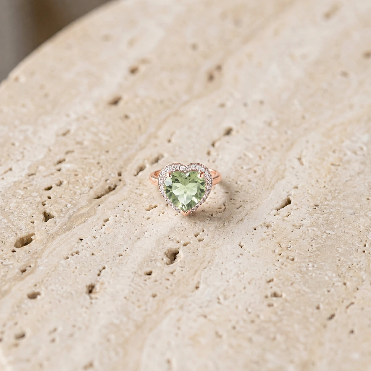 Rose Gold Green Amethyst & Diamond — Filippa