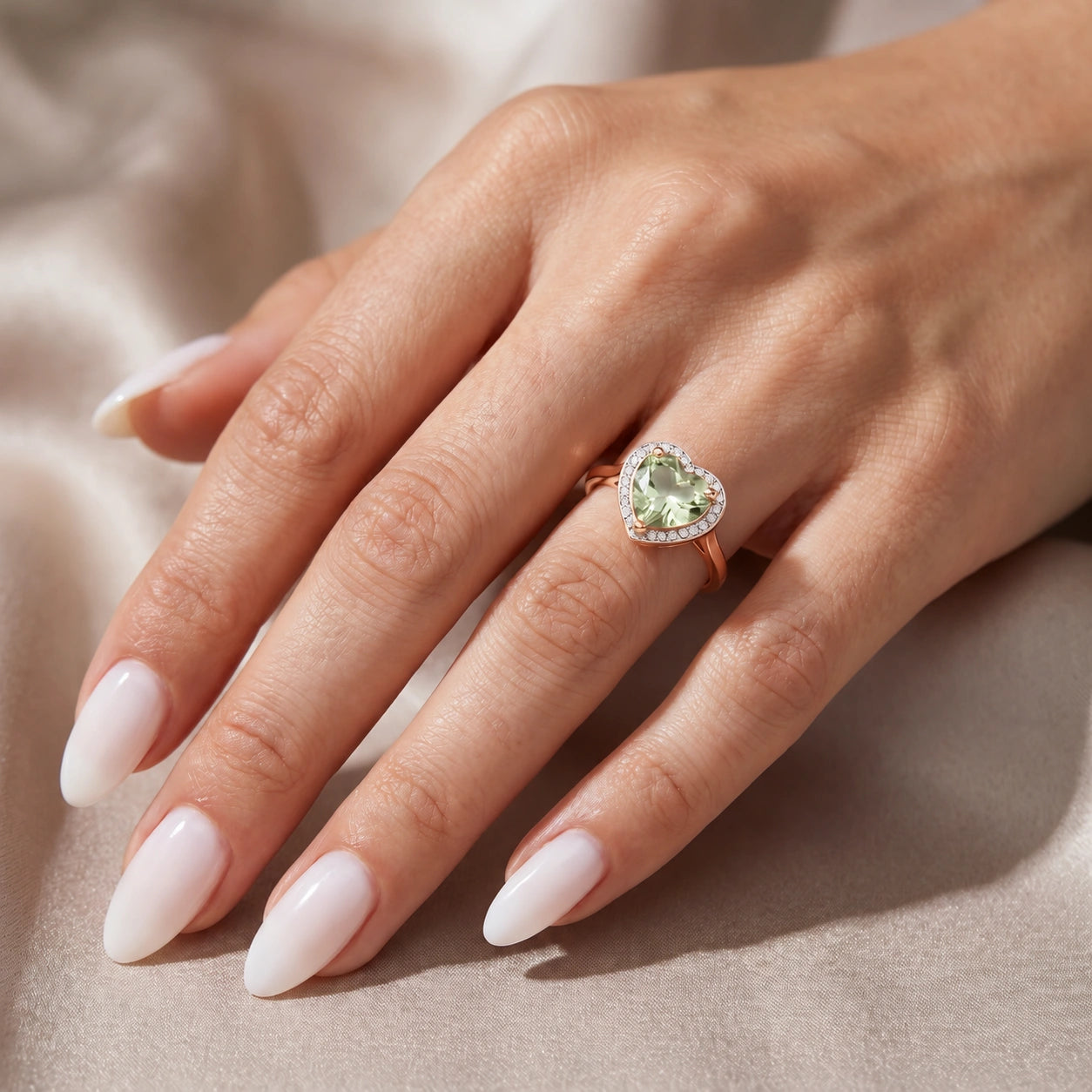 Rose Gold Green Amethyst & Diamond — Filippa