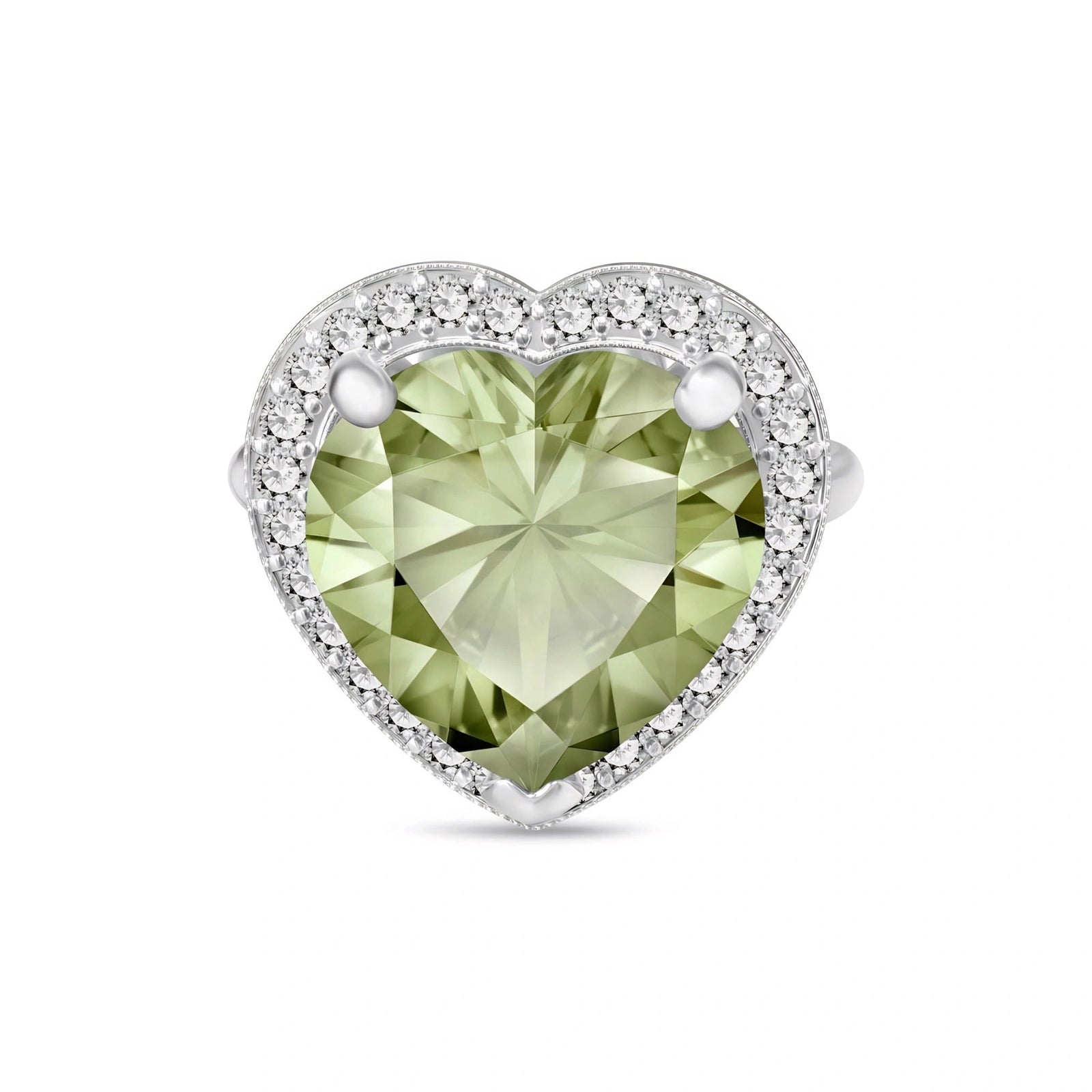 White Gold Green Amethyst & Diamond — Filippa