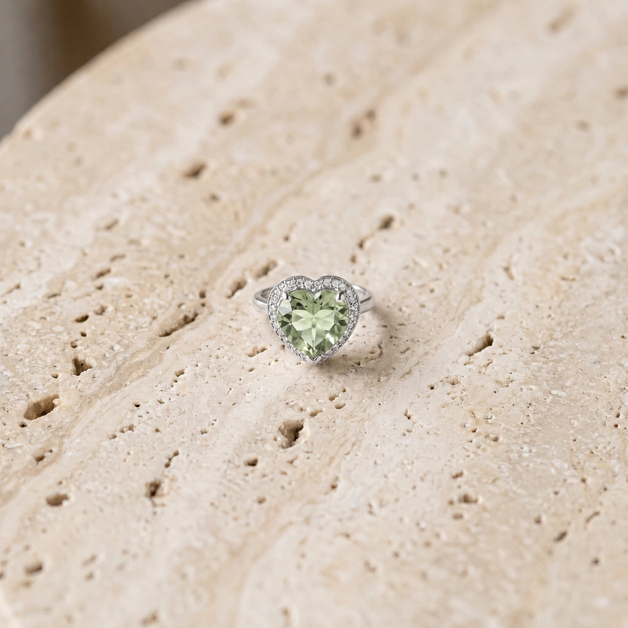 White Gold Green Amethyst & Diamond — Filippa