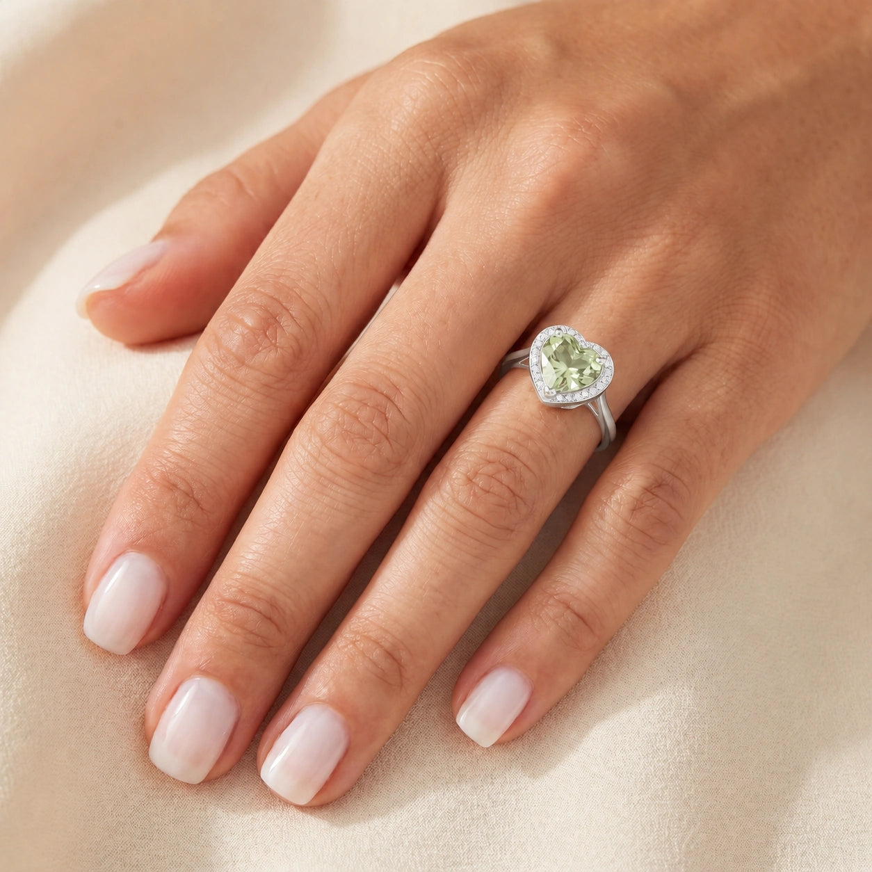 White Gold Green Amethyst & Diamond — Filippa