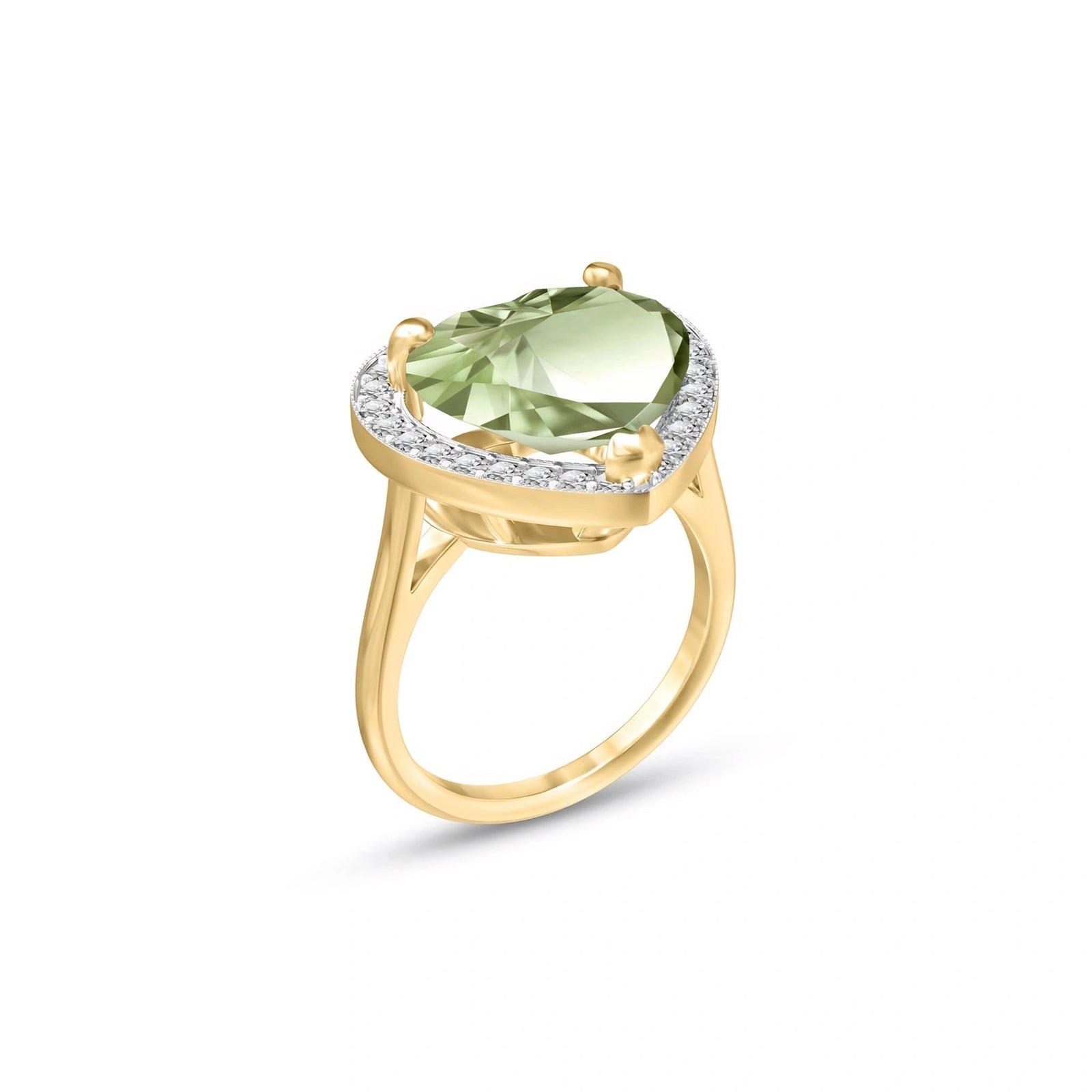 Yellow Gold Green Amethyst & Diamond — Filippa
