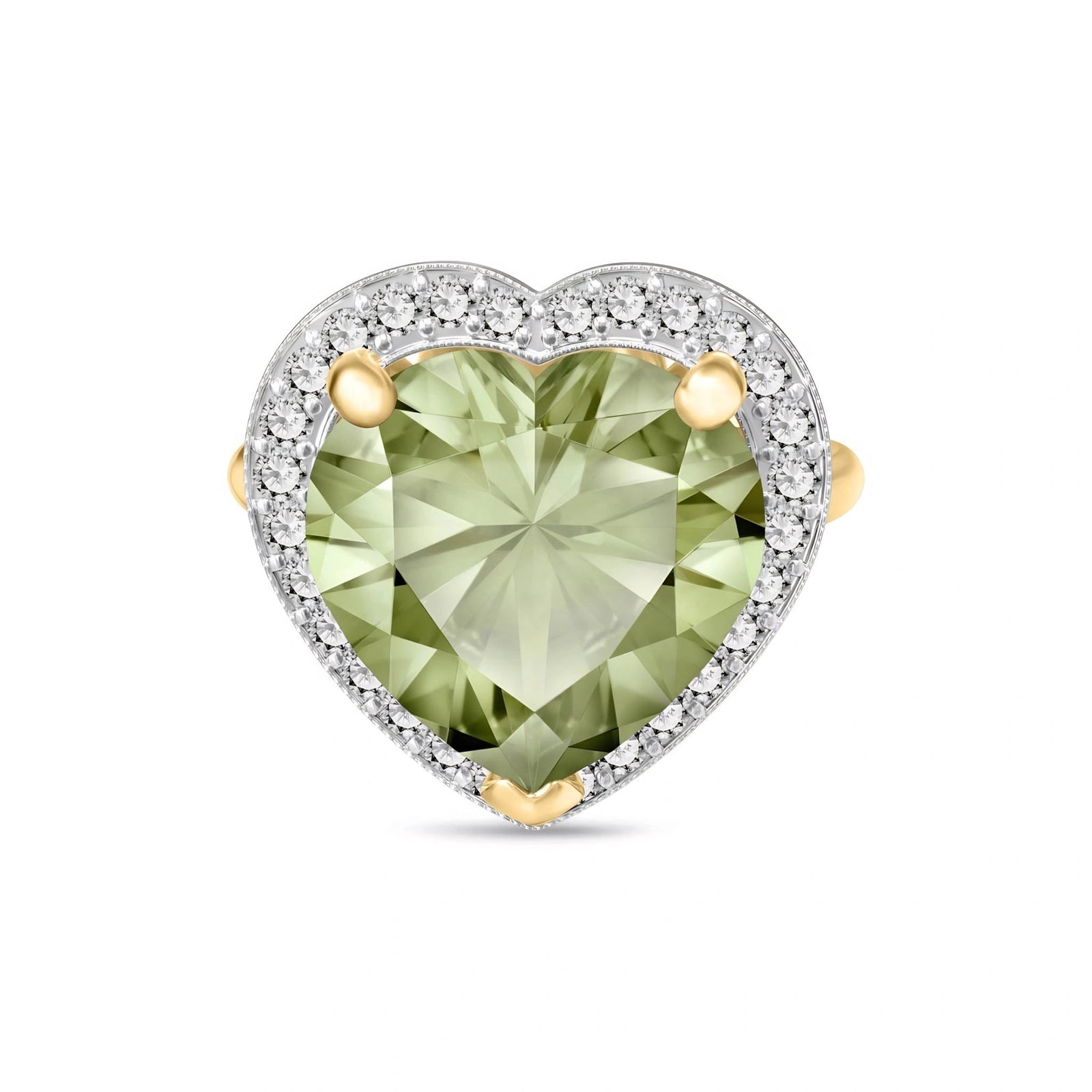 Yellow Gold Green Amethyst & Diamond — Filippa