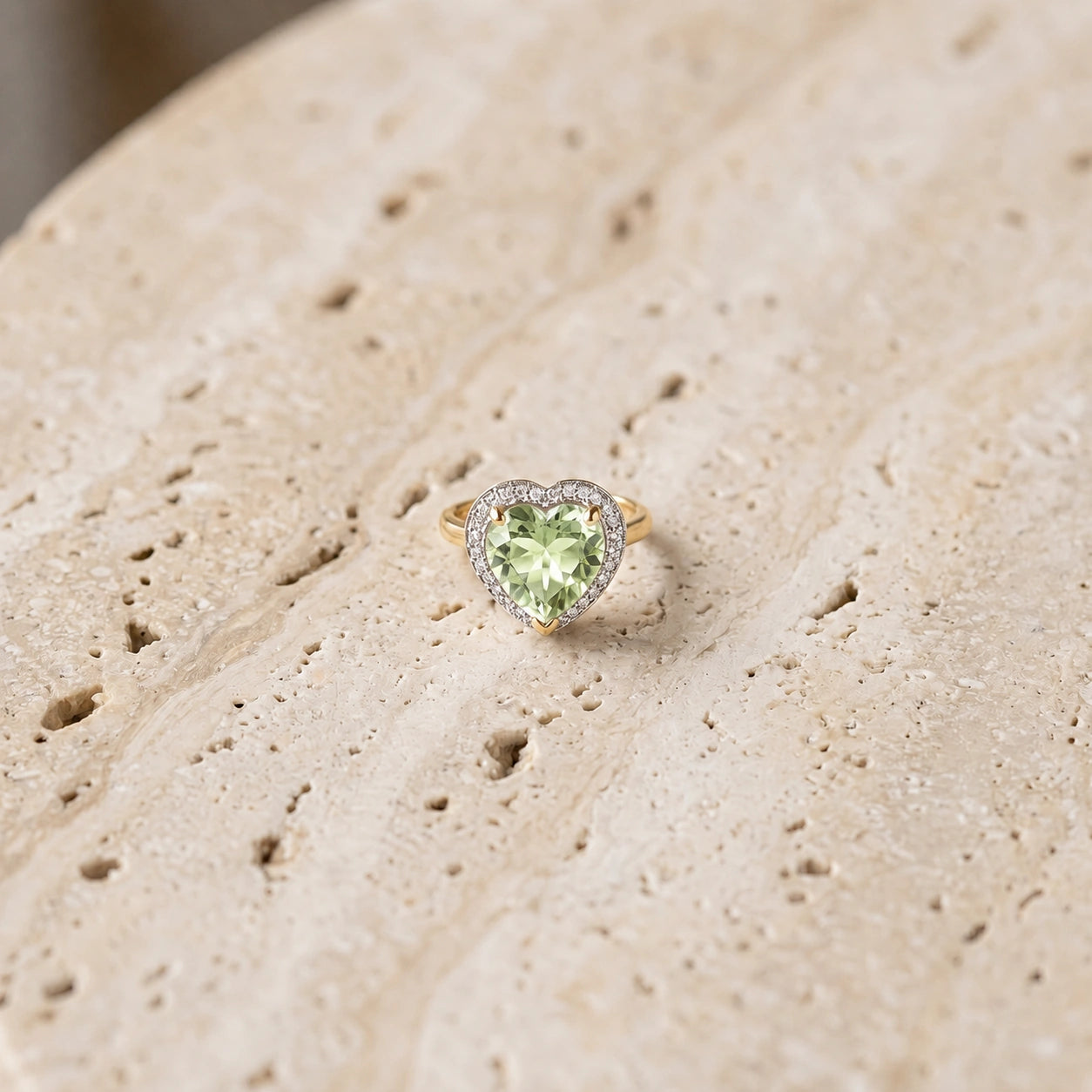 Yellow Gold Green Amethyst & Diamond — Filippa