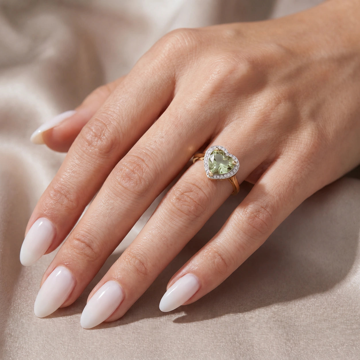 Yellow Gold Green Amethyst & Diamond — Filippa