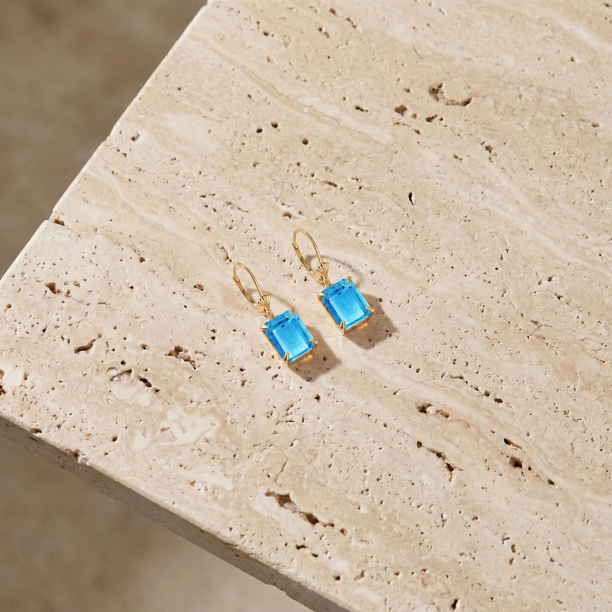 Yellow Gold Blue Topaz — Fioralisa
