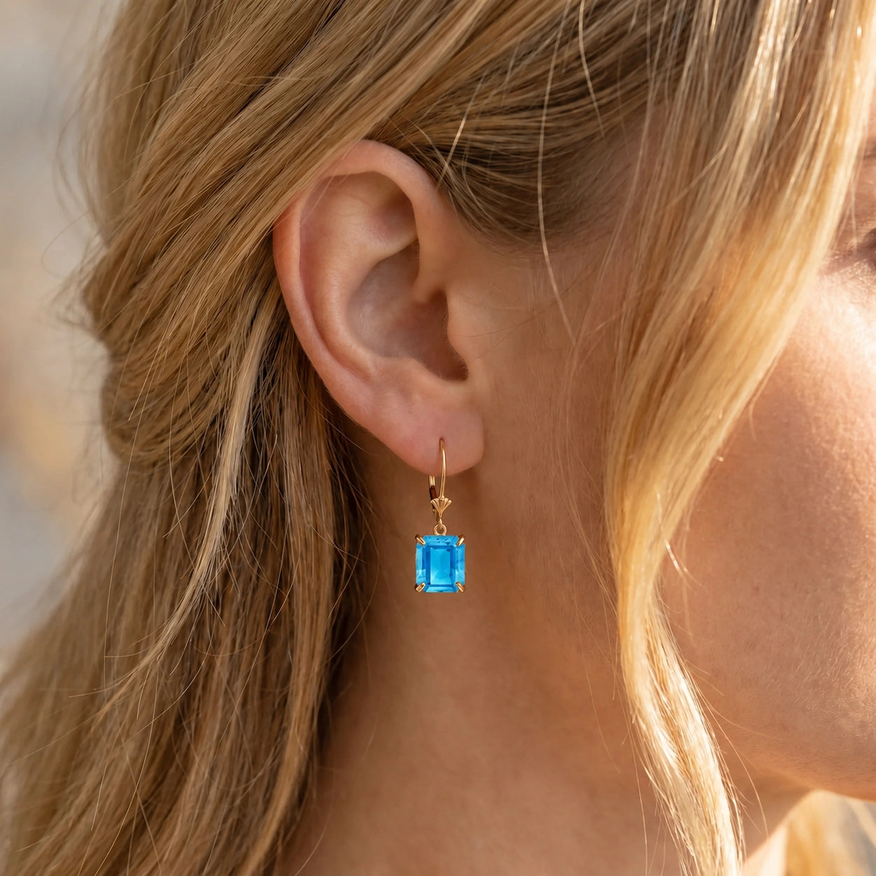 Yellow Gold Blue Topaz — Fioralisa
