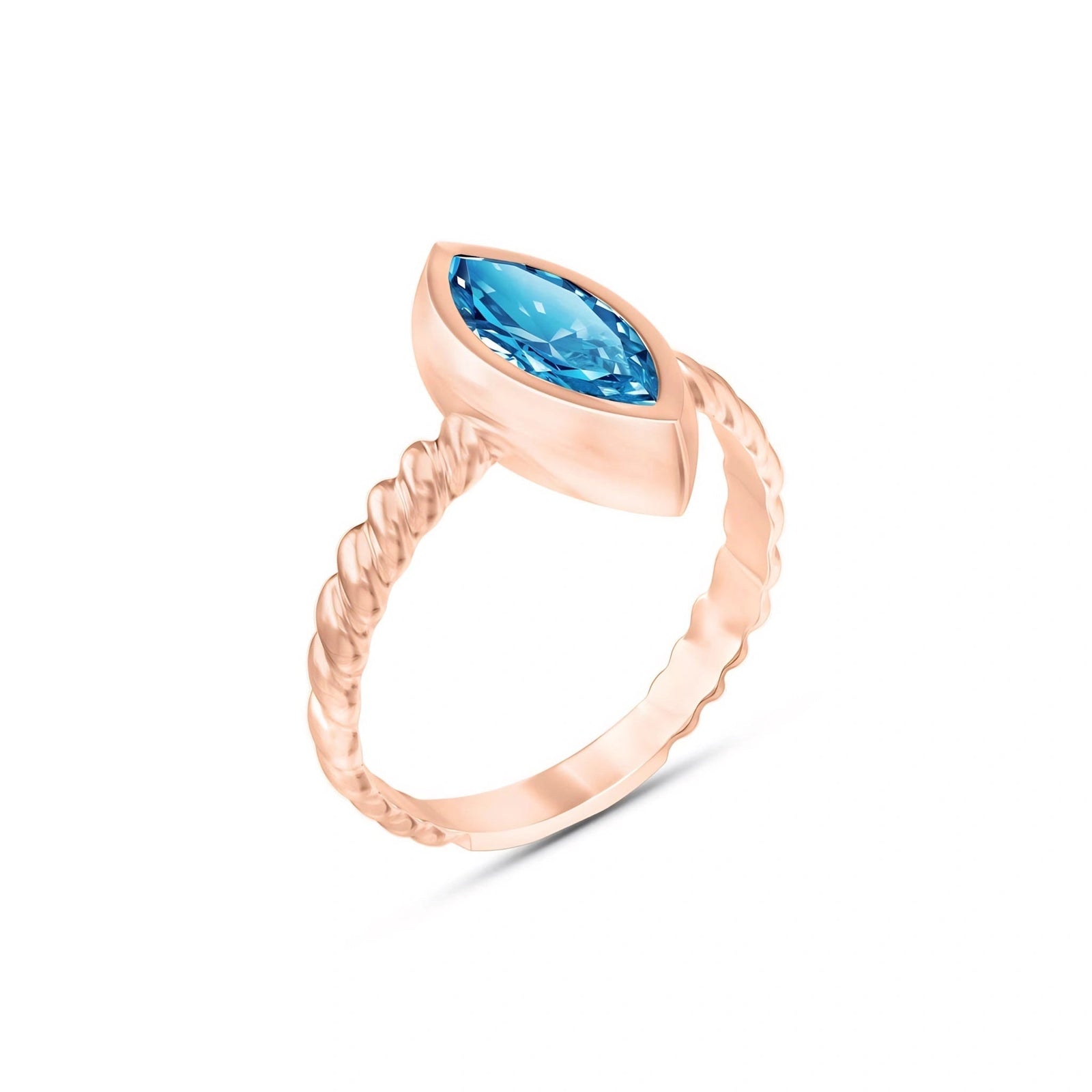Rose Gold Blue Topaz — Fiorenza