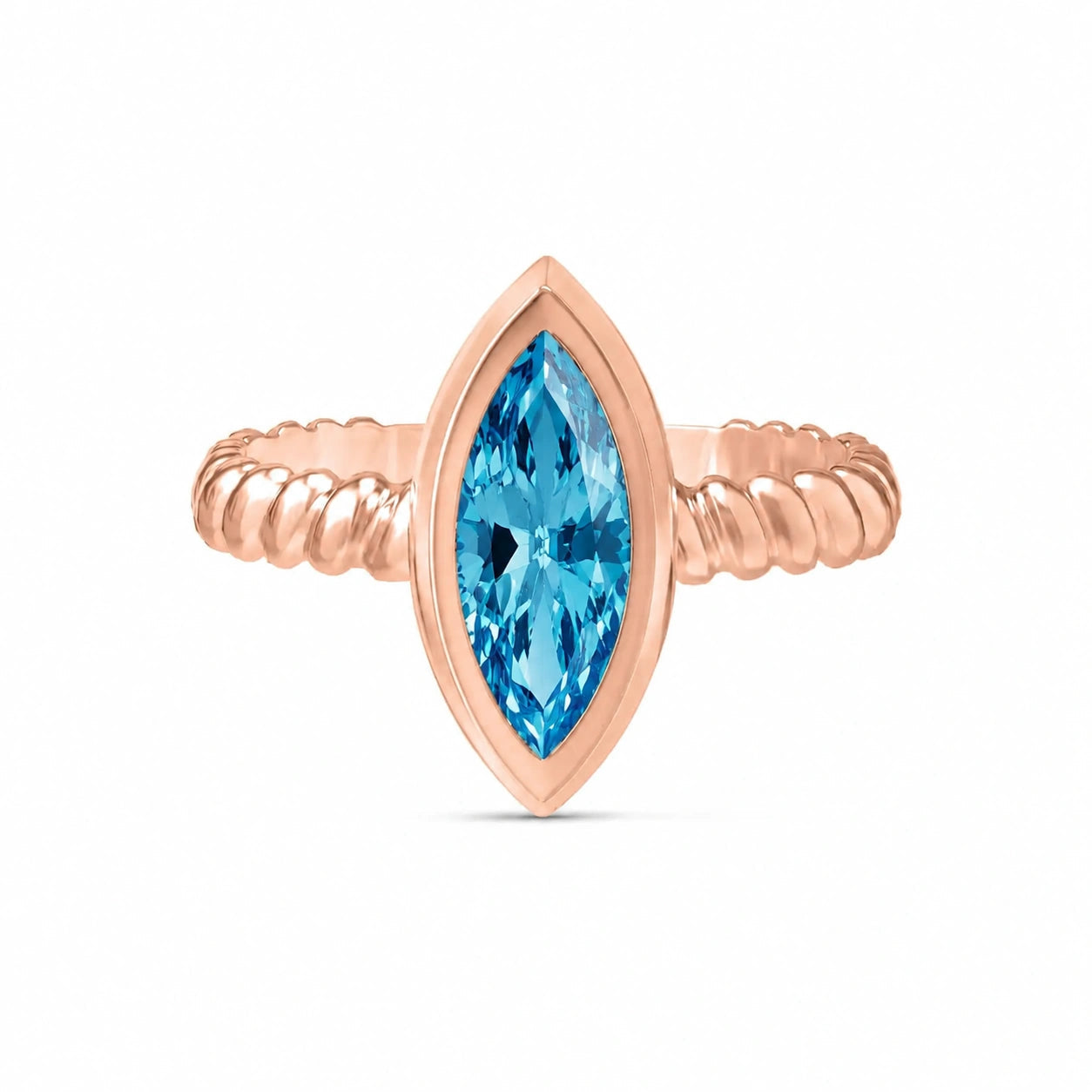 Rose Gold Blue Topaz — Fiorenza