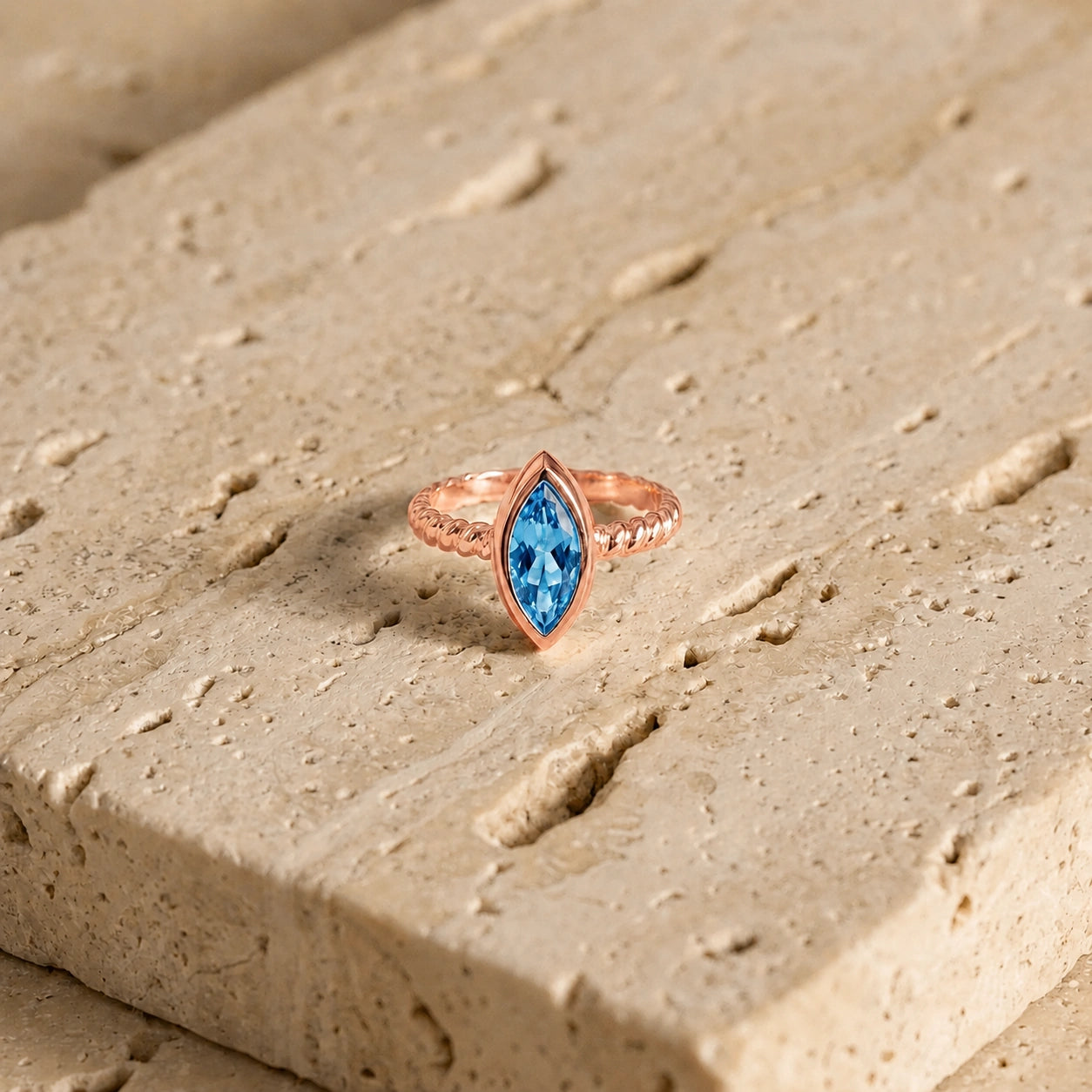 Rose Gold Blue Topaz — Fiorenza
