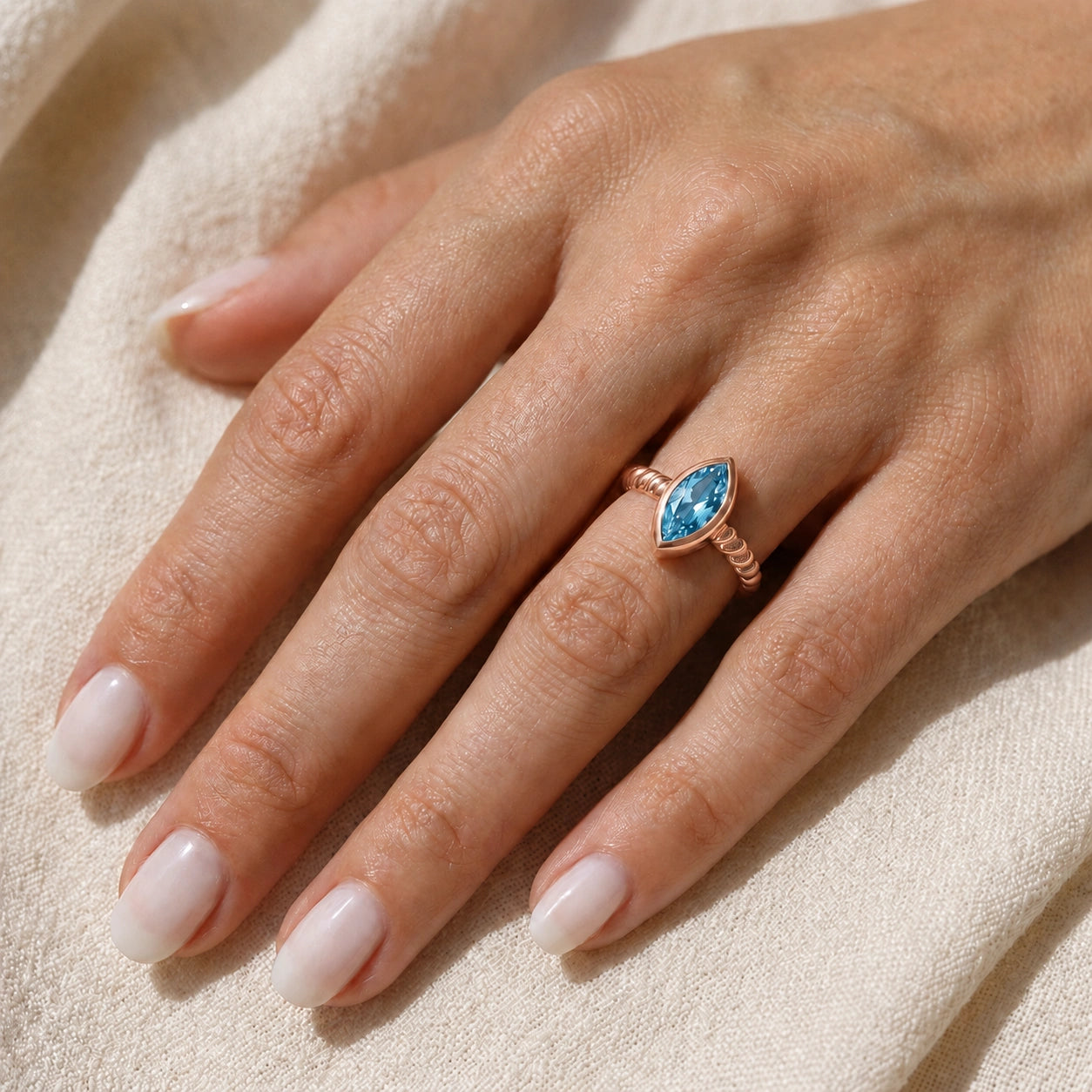 Rose Gold Blue Topaz — Fiorenza