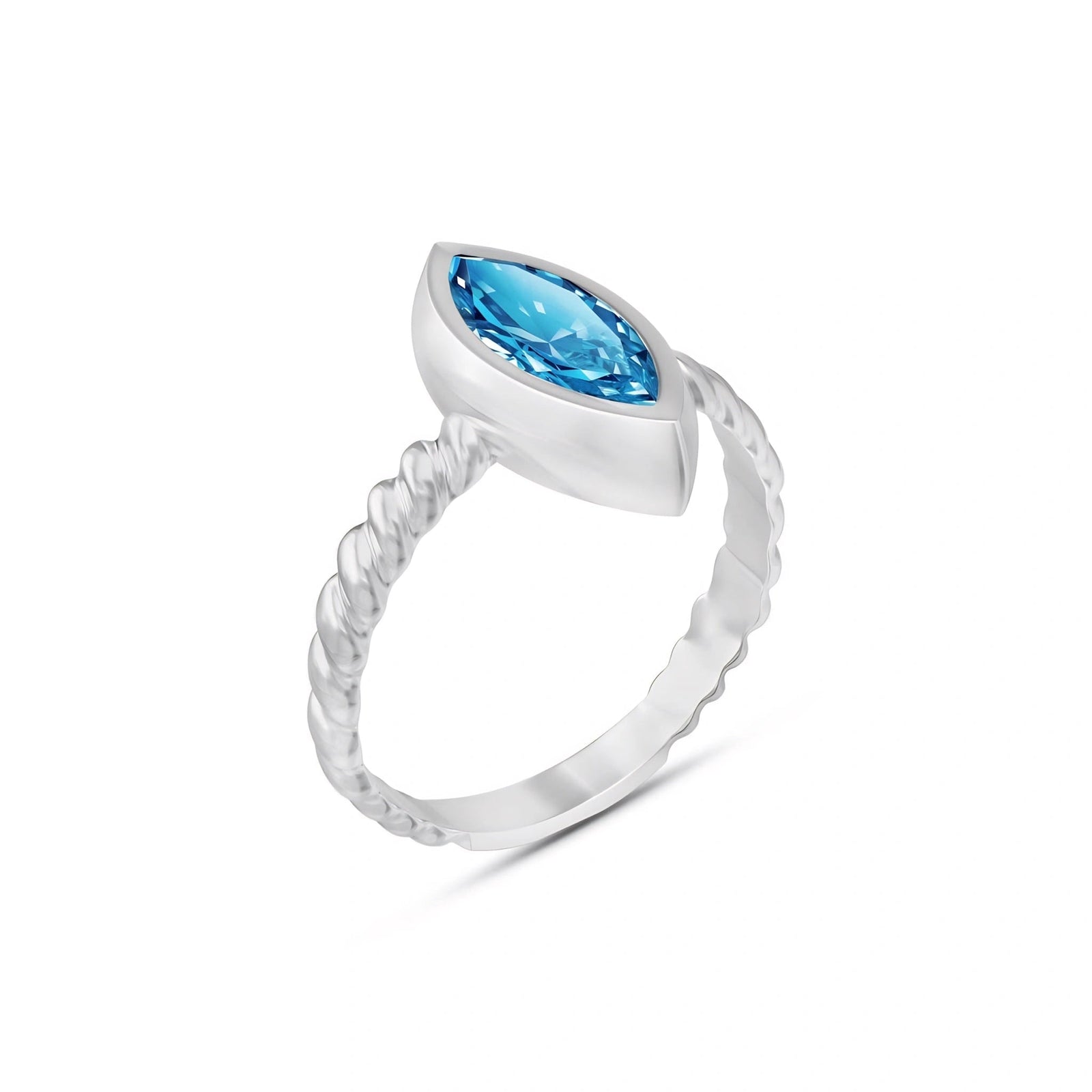 White Gold Blue Topaz — Fiorenza