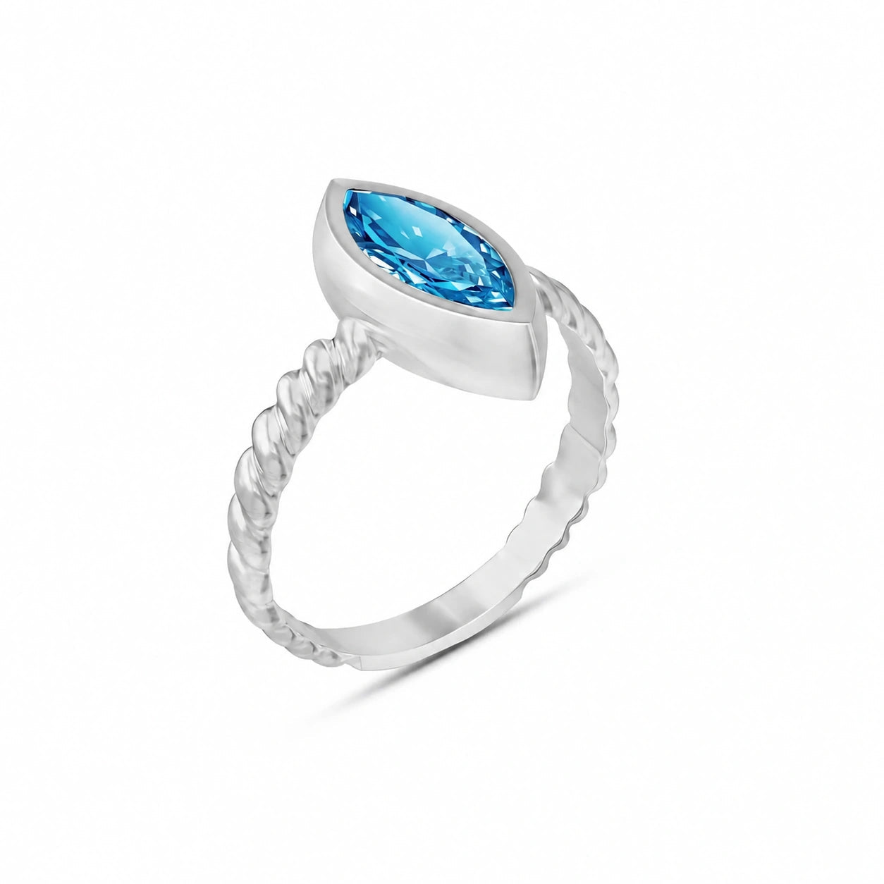 White Gold Blue Topaz — Fiorenza