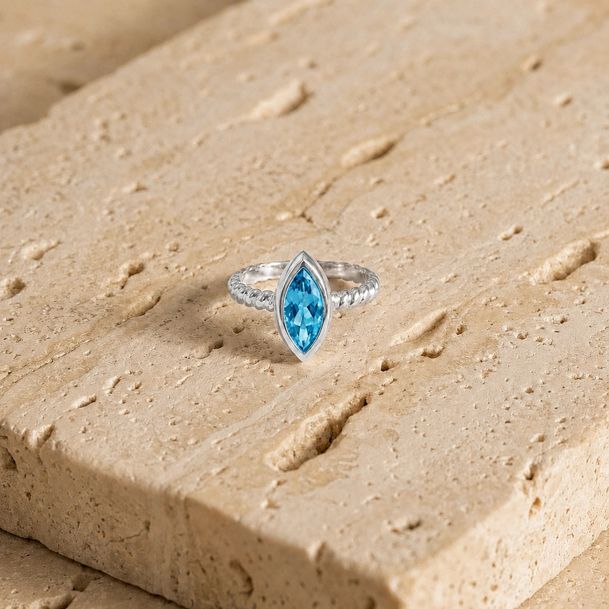 White Gold Blue Topaz — Fiorenza