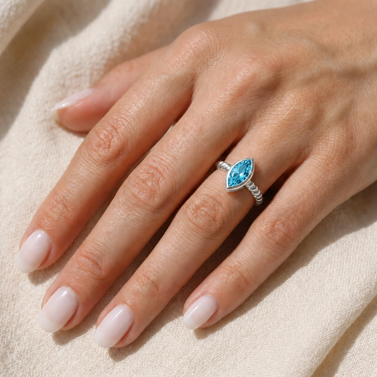 White Gold Blue Topaz — Fiorenza