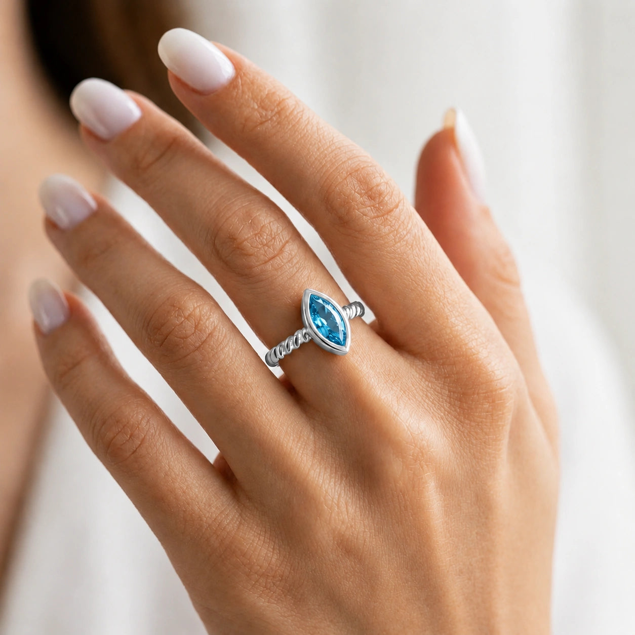 White Gold Blue Topaz — Fiorenza