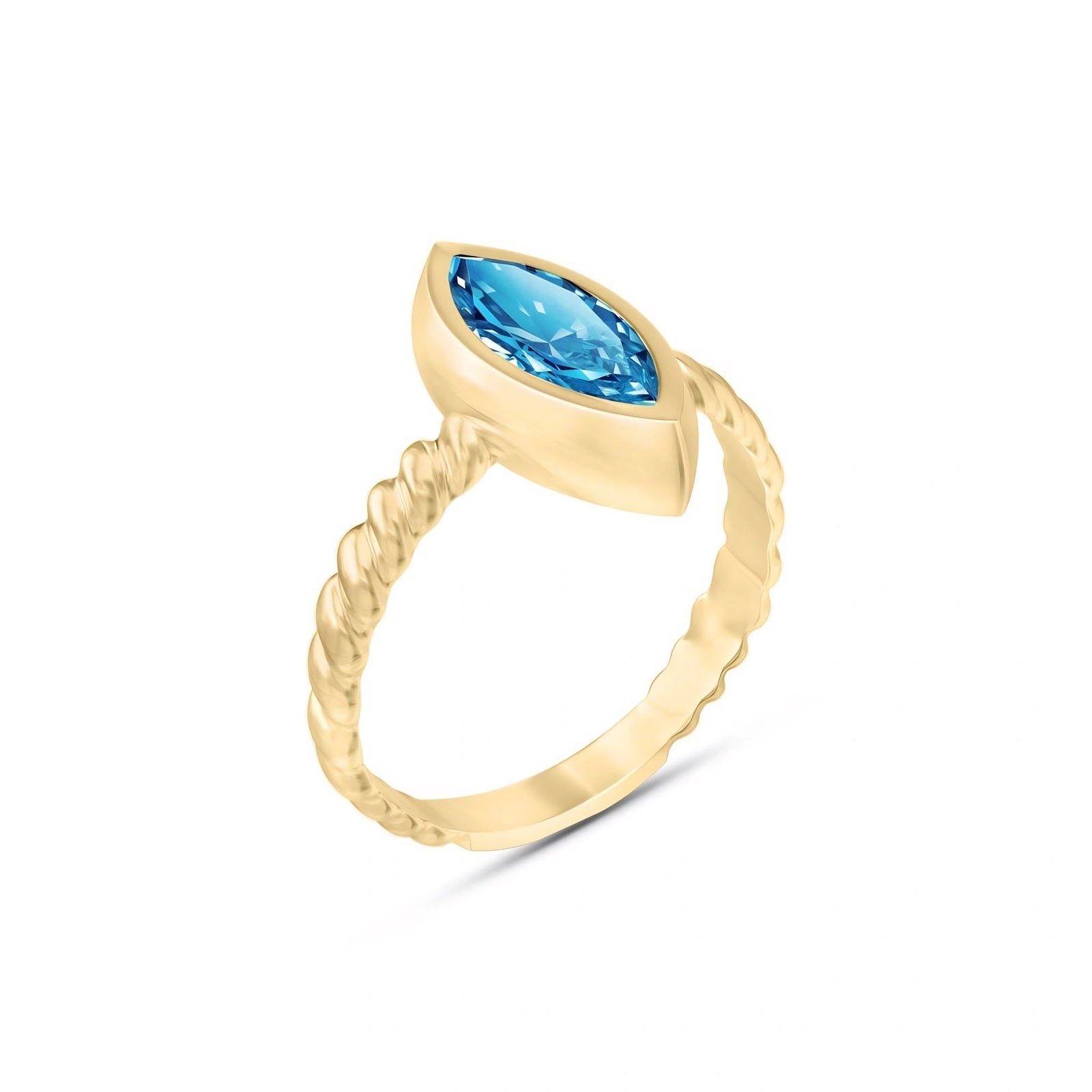 Yellow Gold Blue Topaz — Fiorenza