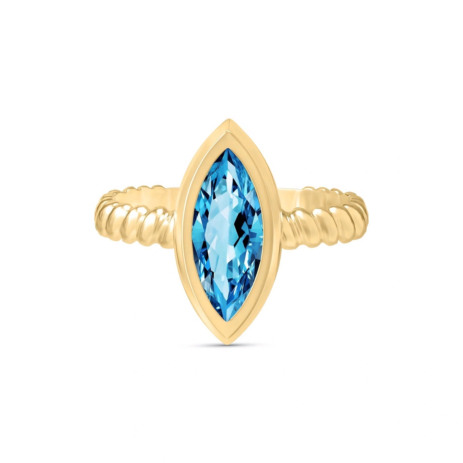 Yellow Gold Blue Topaz — Fiorenza