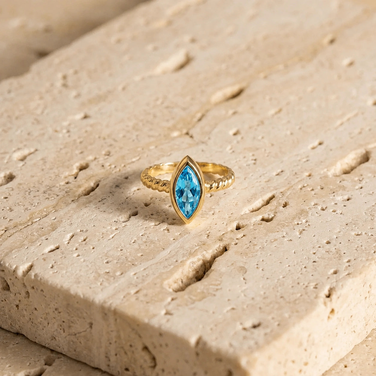 Yellow Gold Blue Topaz — Fiorenza