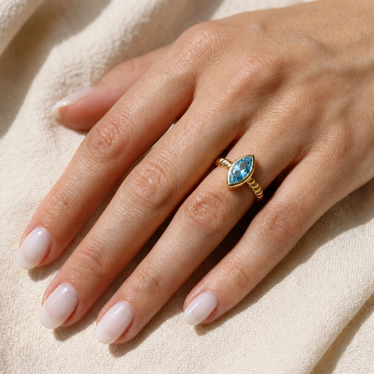 Yellow Gold Blue Topaz — Fiorenza